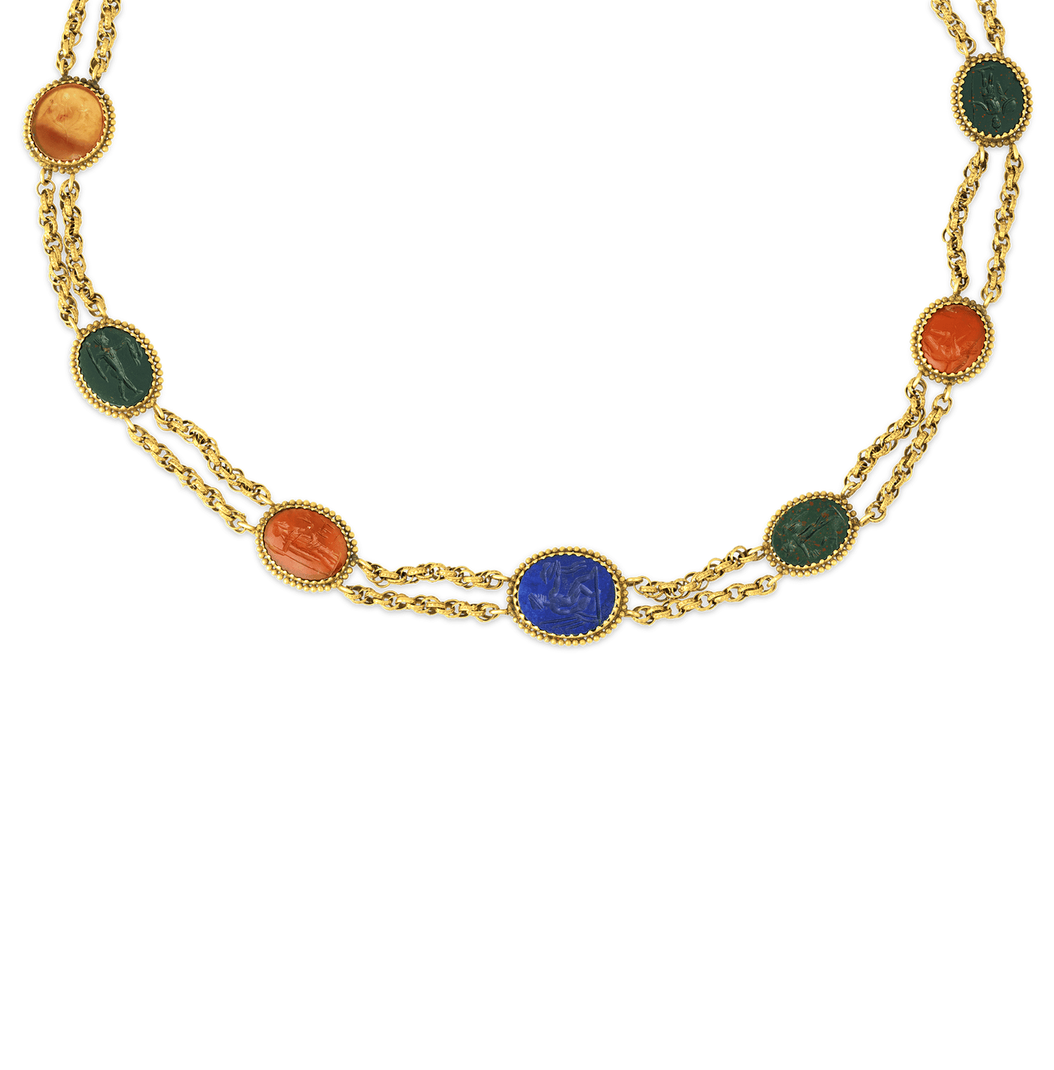 Roman Intaglio Gemstone Necklace