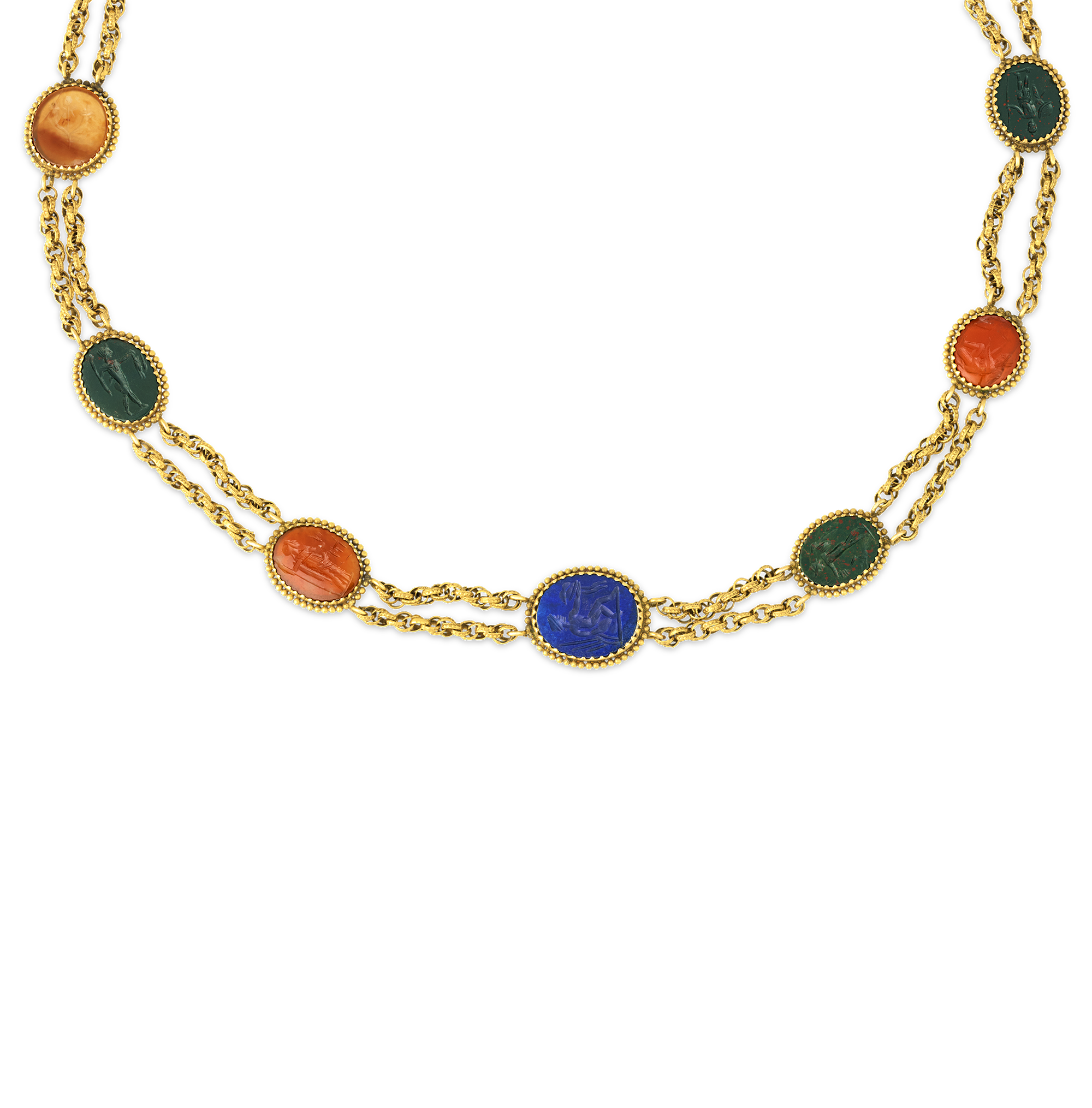 Roman Intaglio Gemstone Necklace