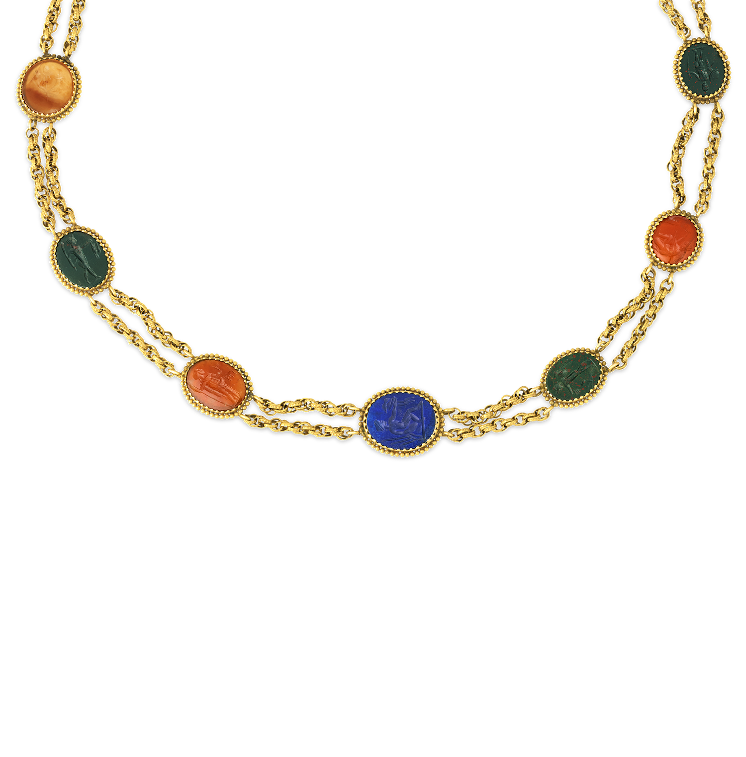 Roman Intaglio Gemstone Necklace