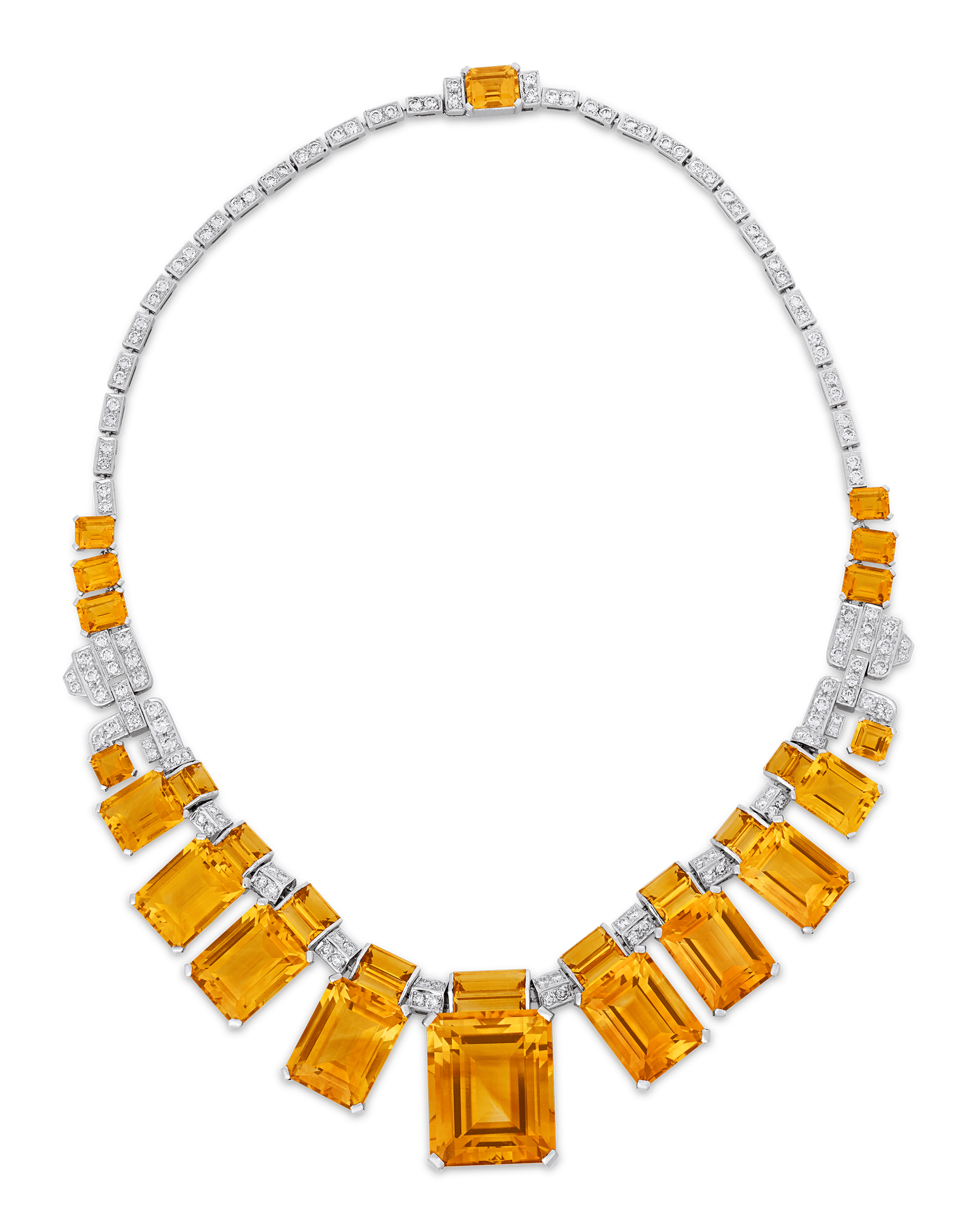 Citrine and Diamond Necklace