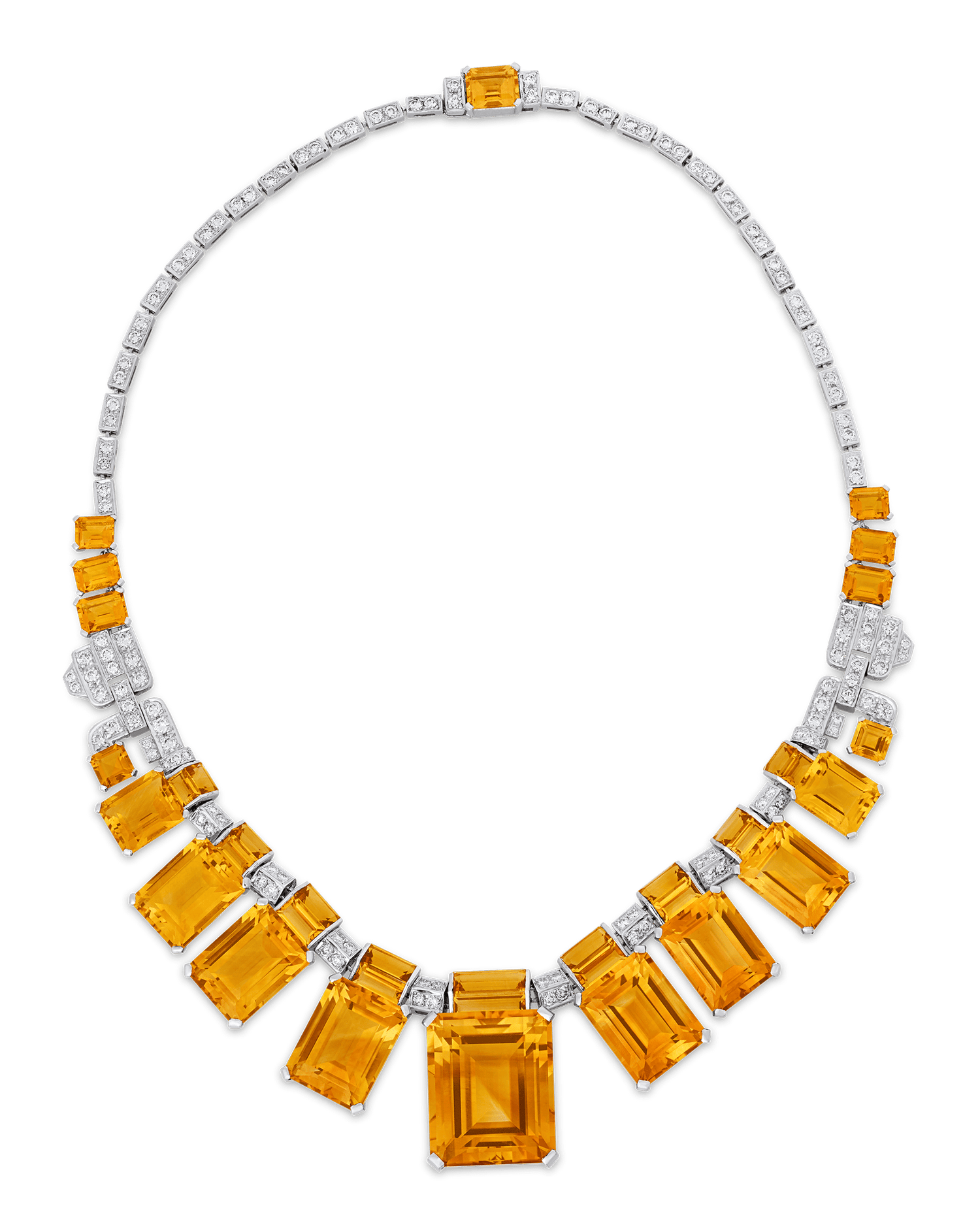 Citrine and Diamond Necklace