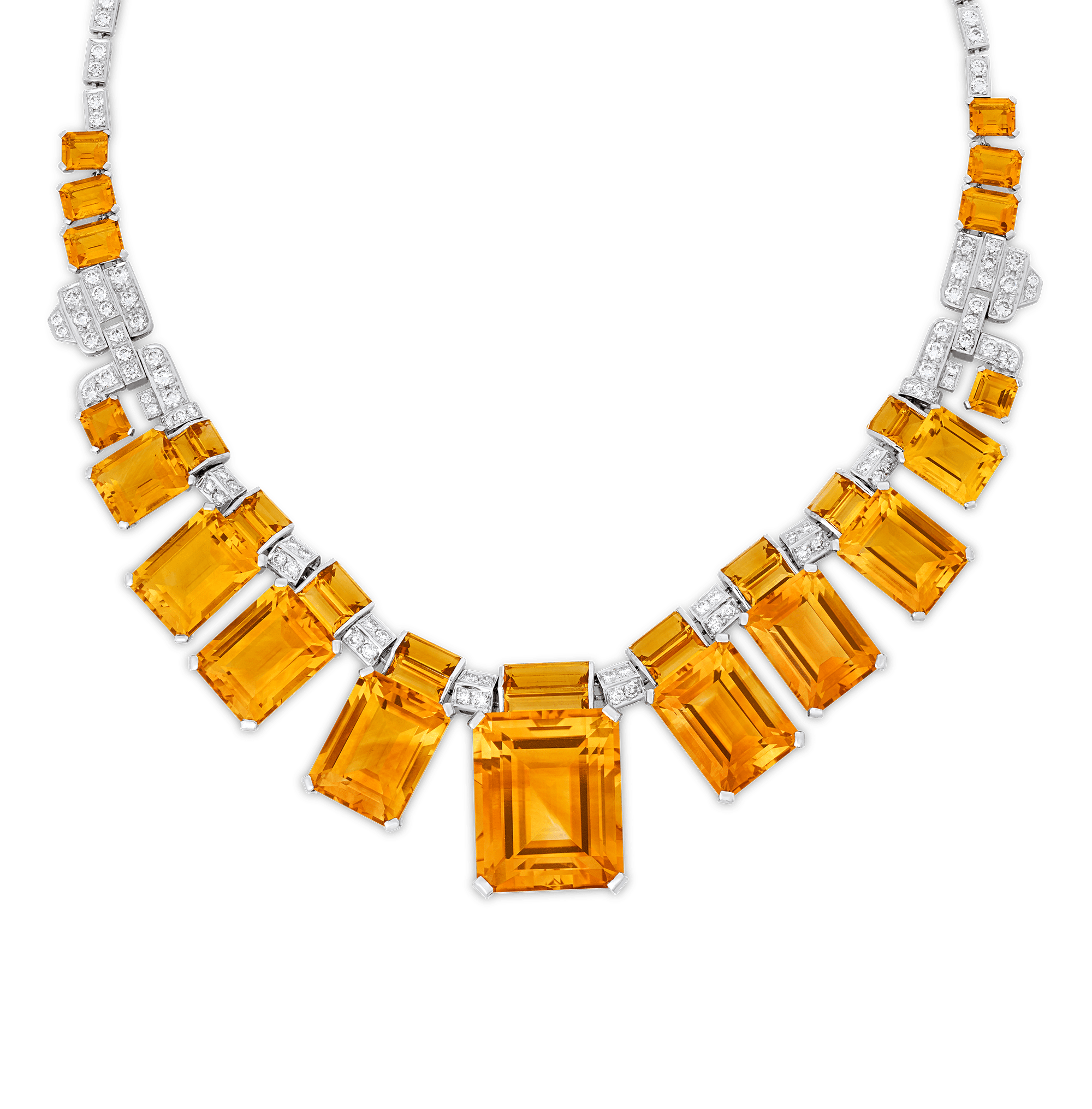 Citrine and Diamond Necklace