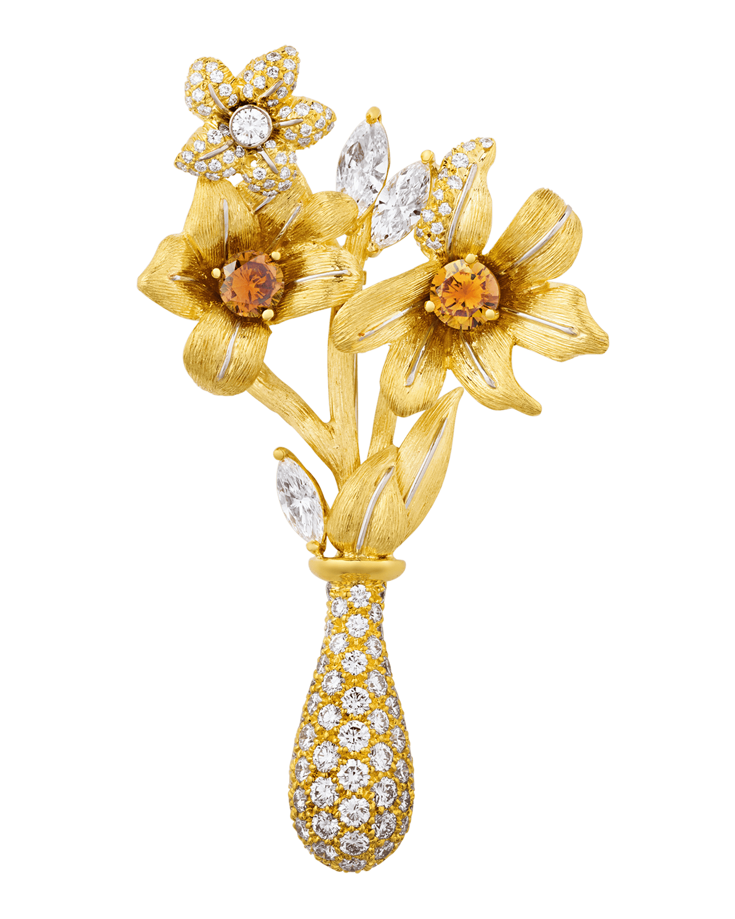 Henry Dunay Diamond Floral Brooch