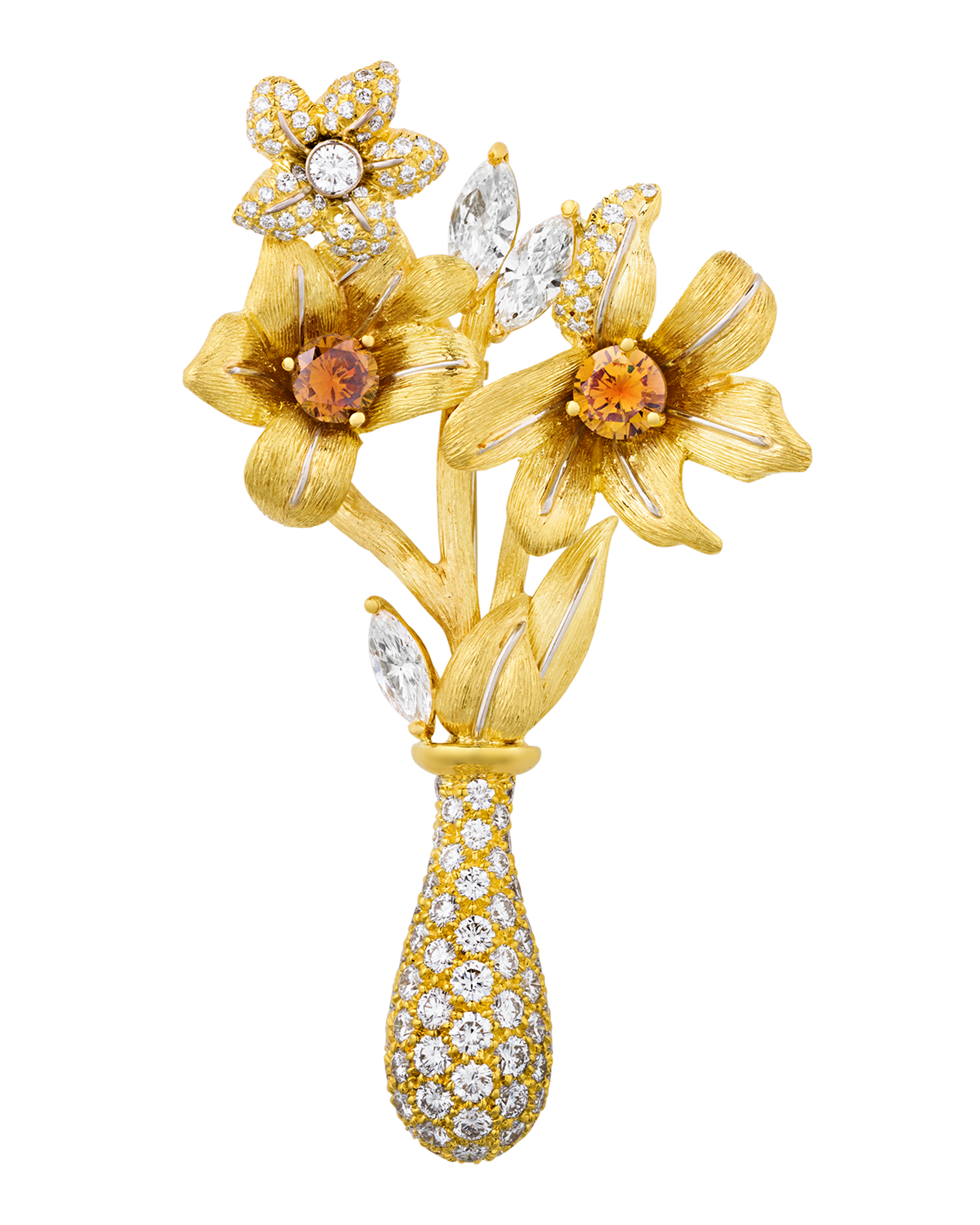 Henry Dunay Diamond Floral Brooch