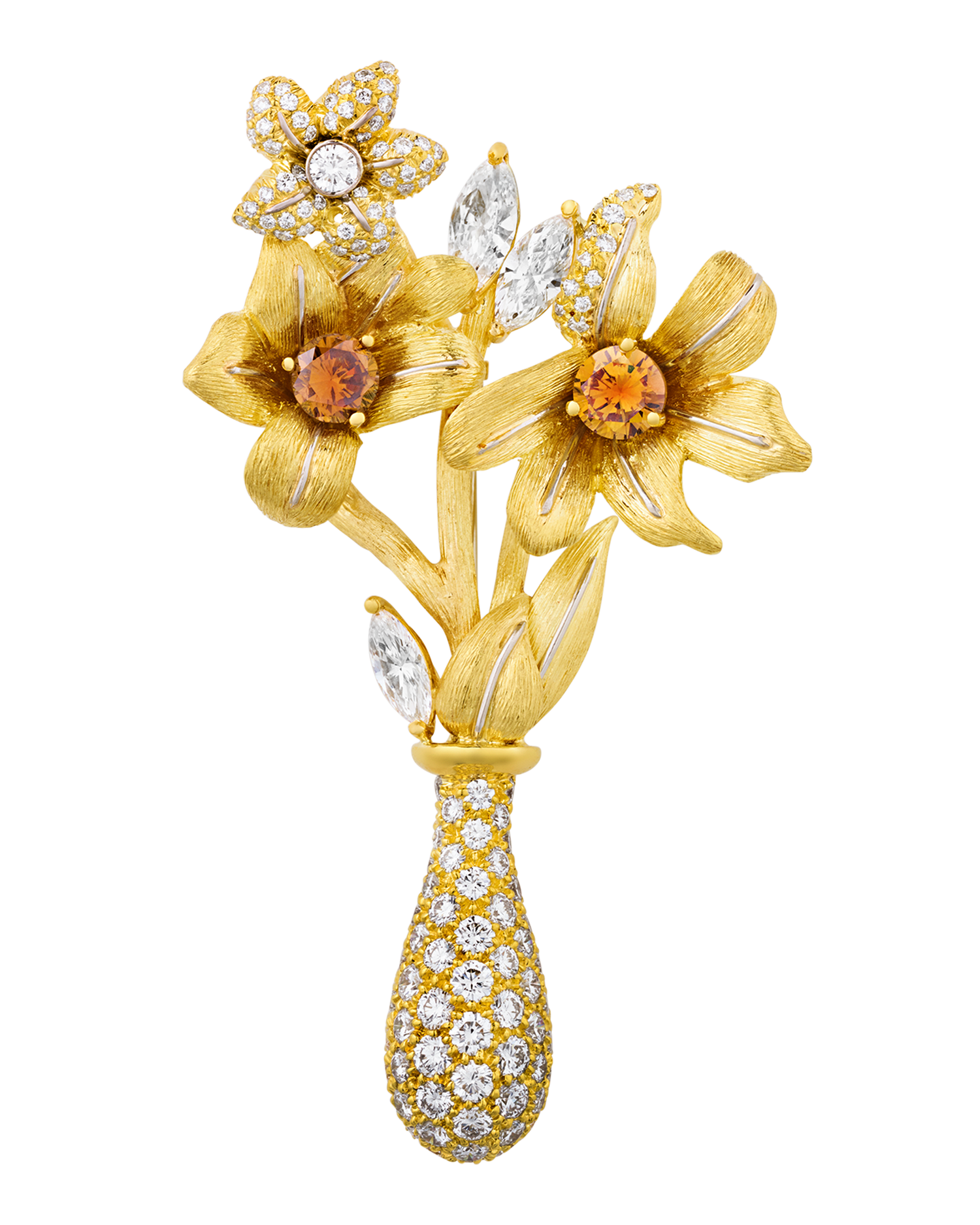 Henry Dunay Diamond Floral Brooch