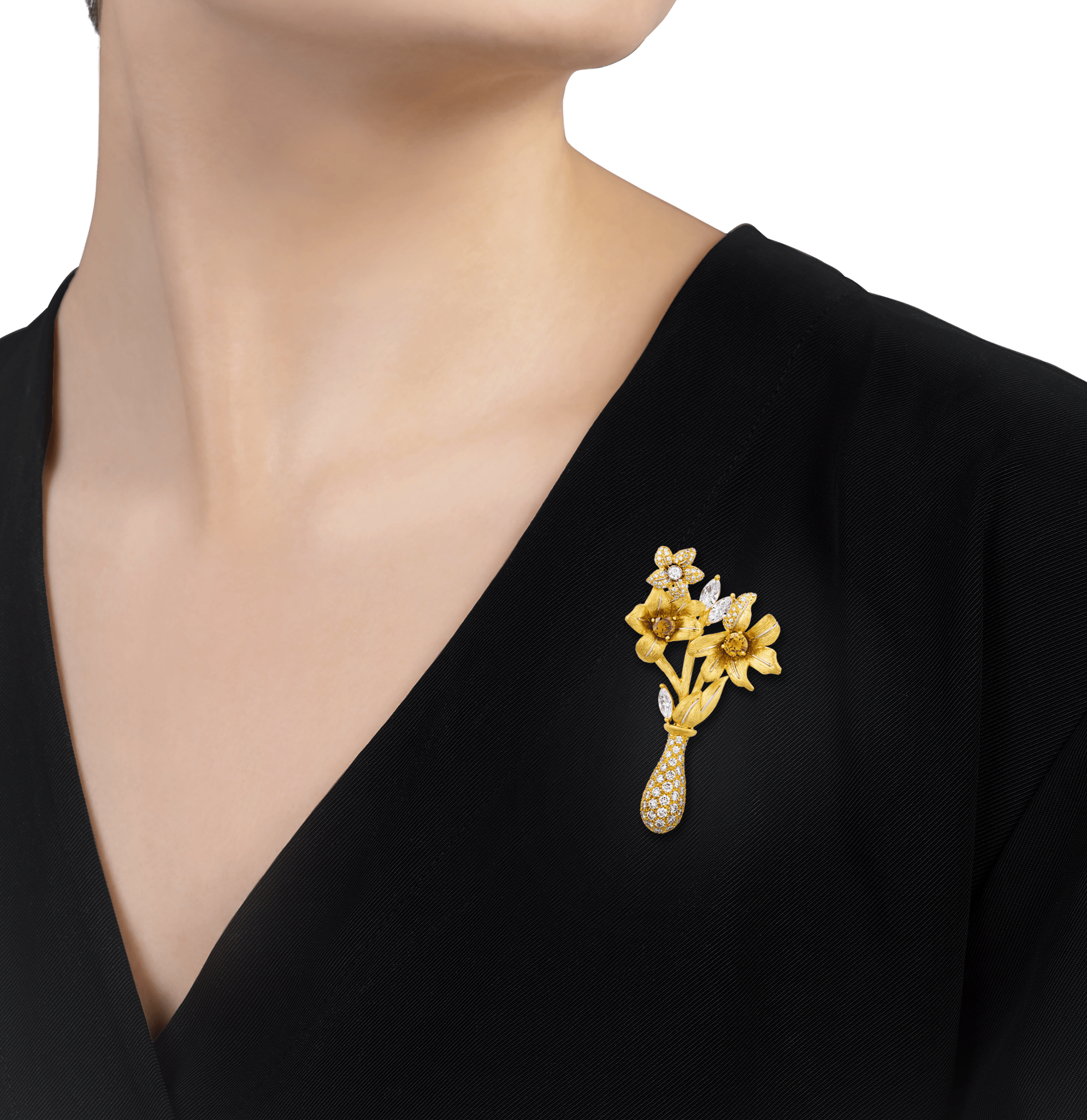 Henry Dunay Diamond Floral Brooch