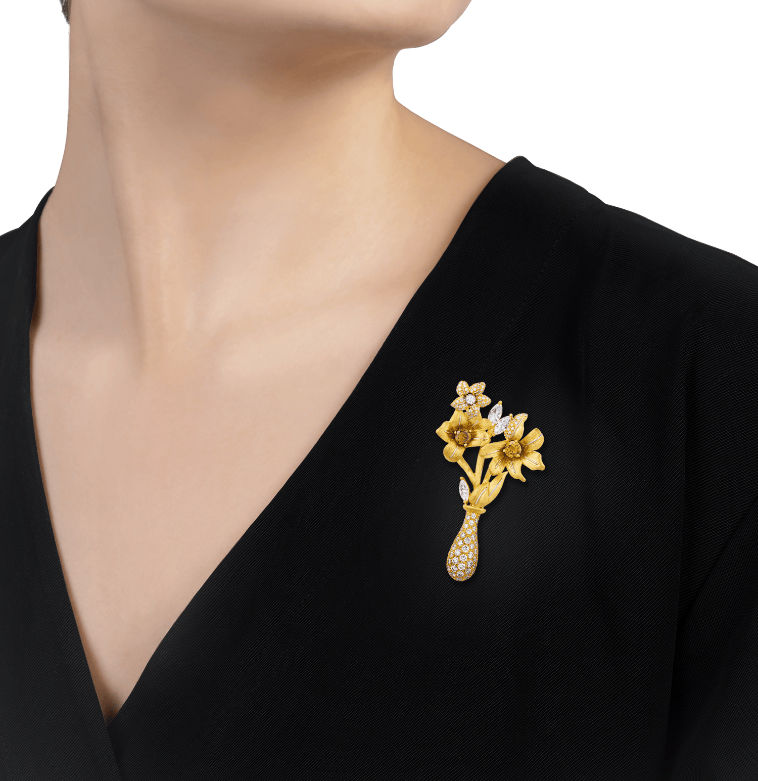 Henry Dunay Diamond Floral Brooch