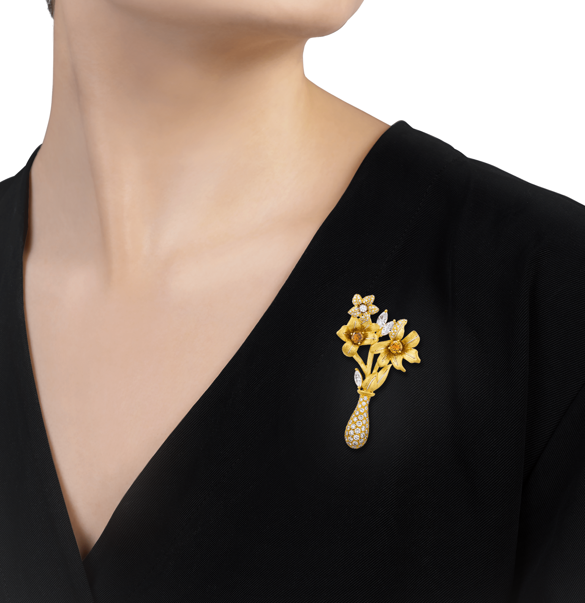 Henry Dunay Diamond Floral Brooch