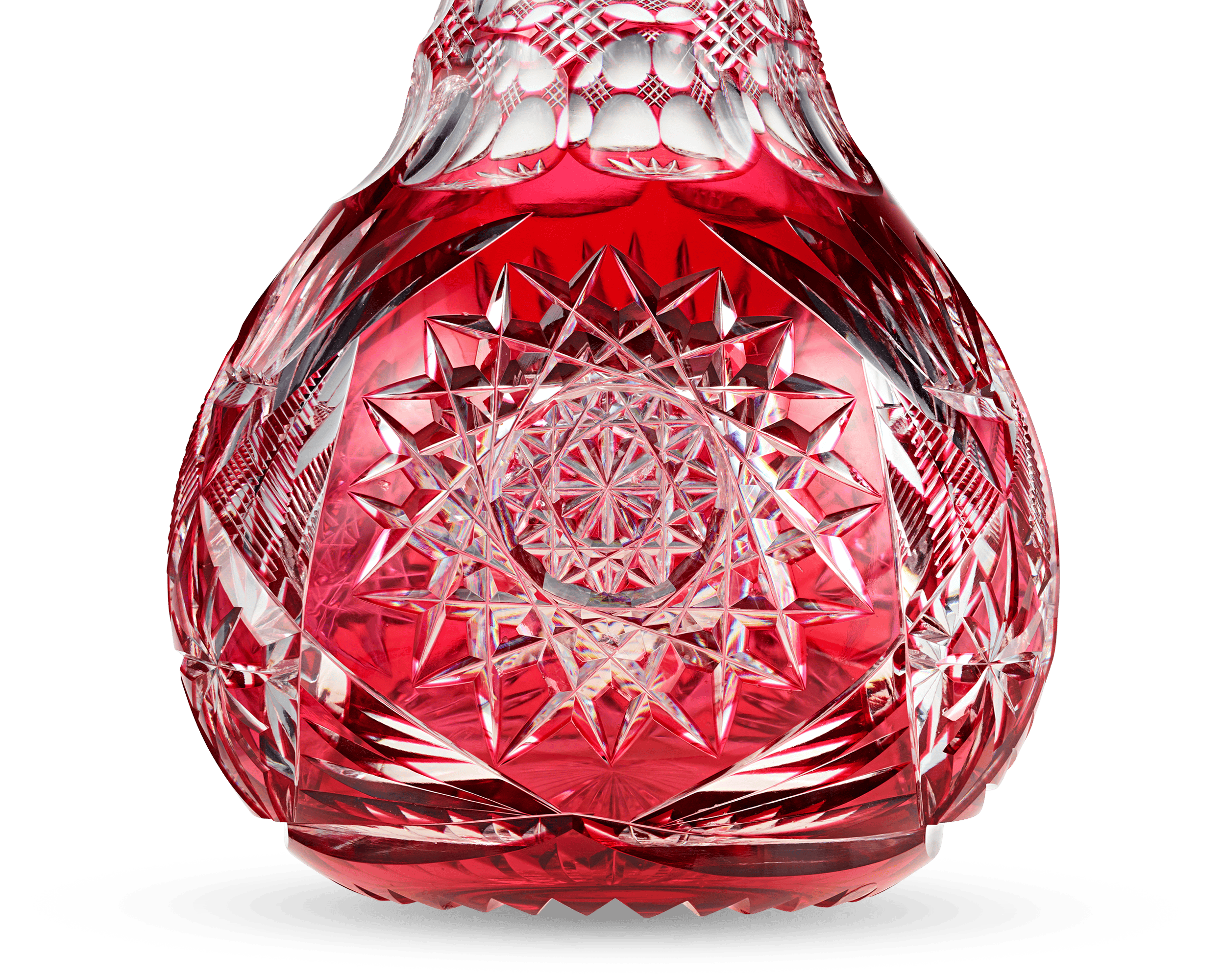 Red Cut-To-Clear Glass Vase by Pairpoint