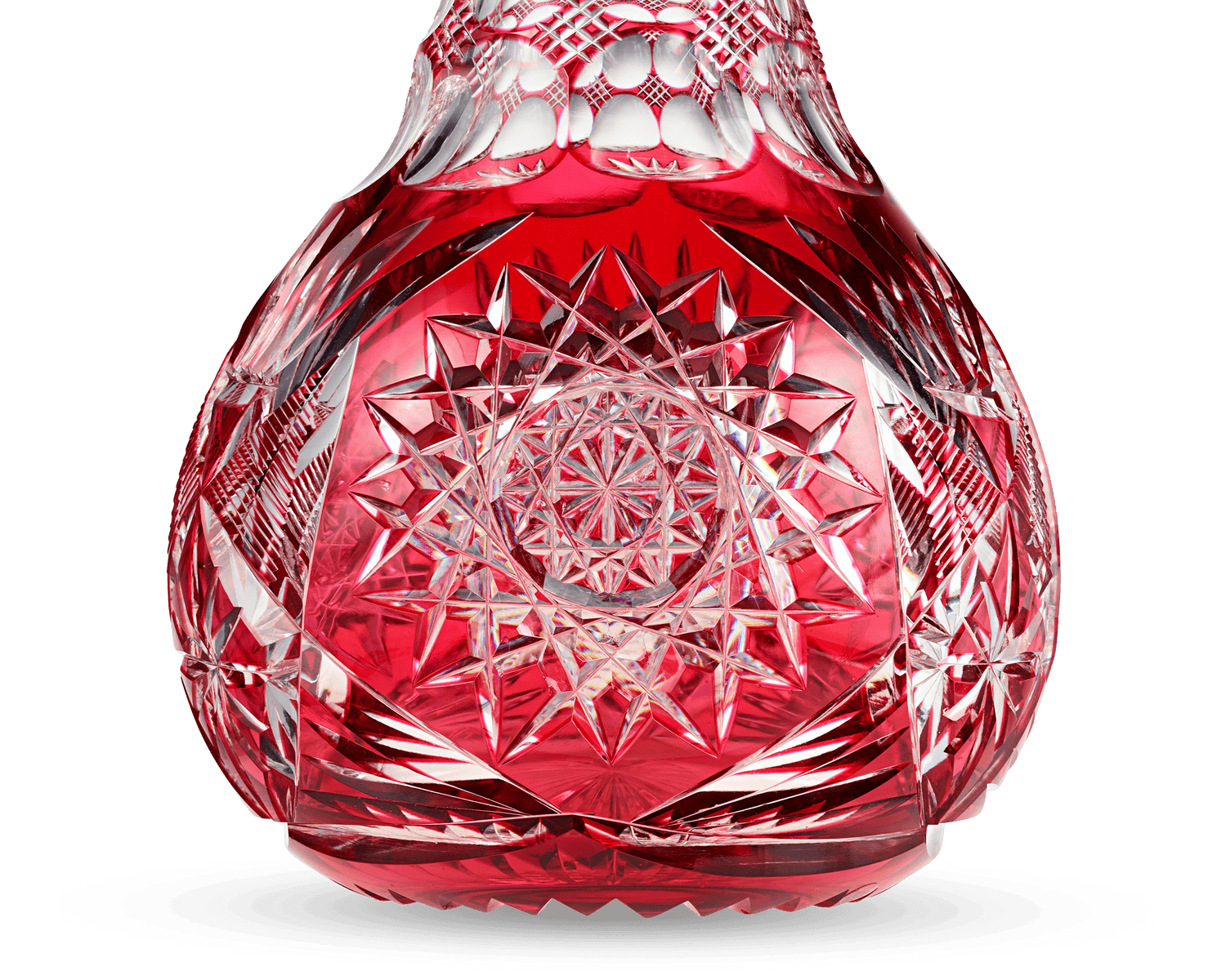 Red Cut-To-Clear Glass Vase by Pairpoint