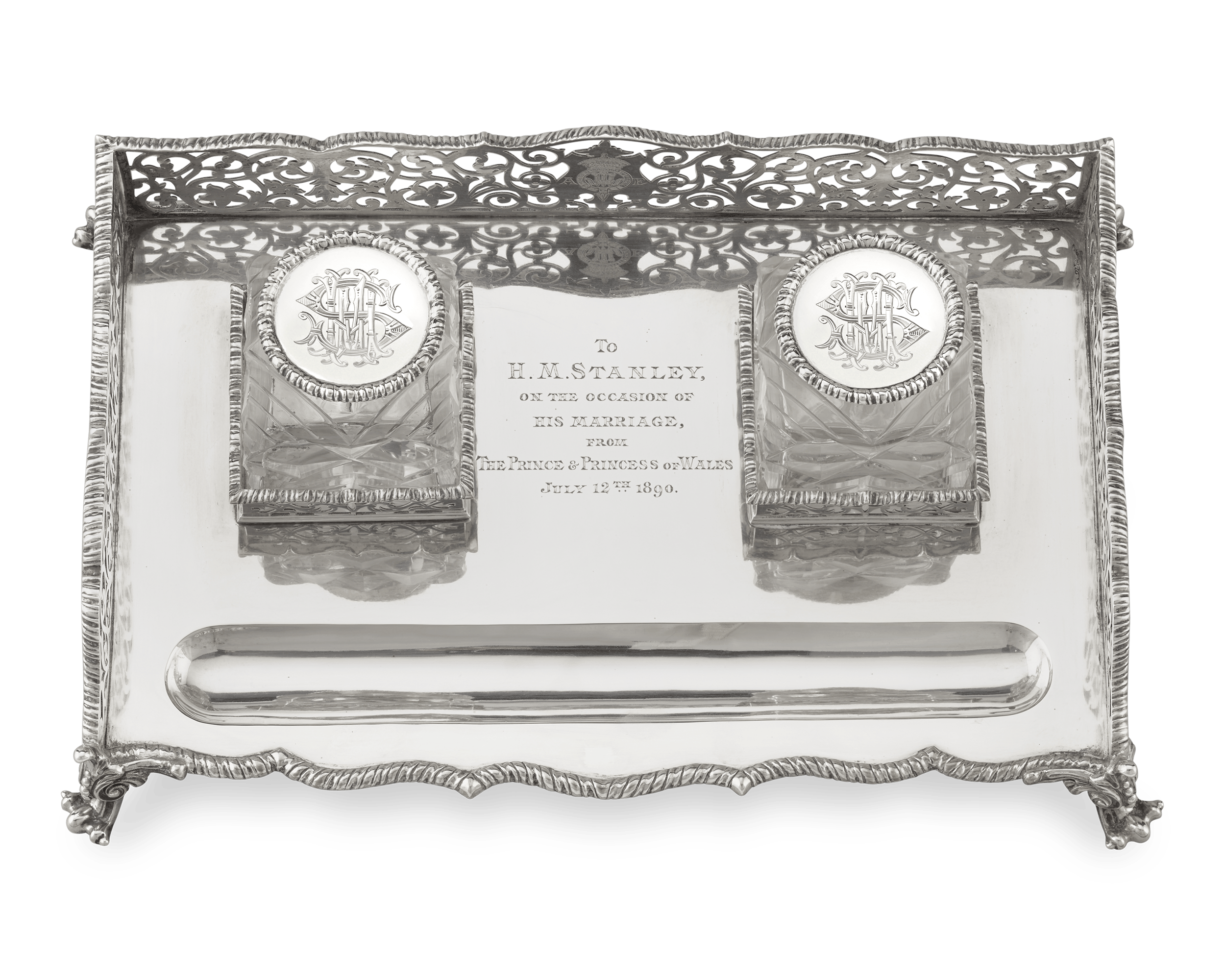 Elkington & Co. Silver Inkwell of Henry Morton Stanley