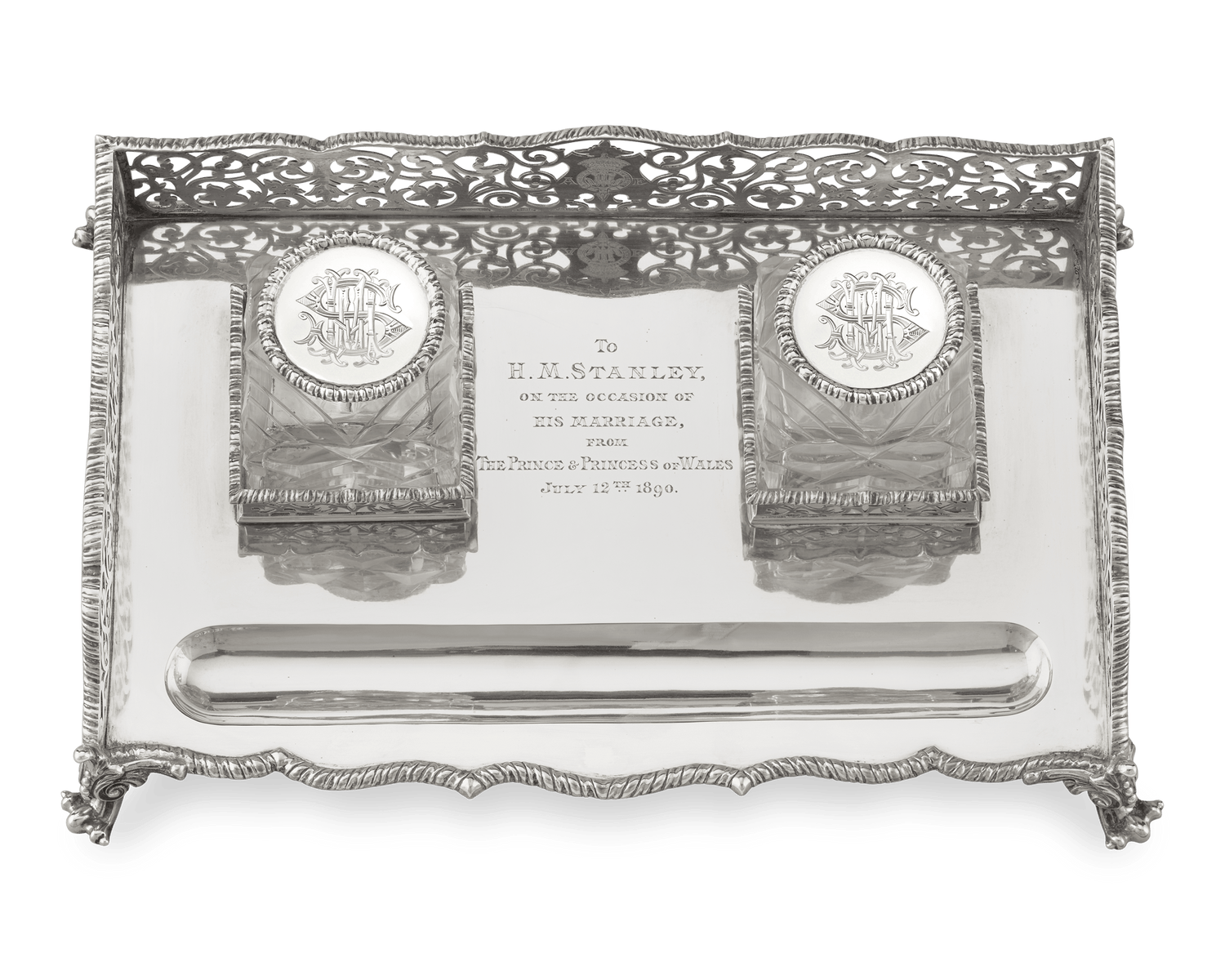 Elkington & Co. Silver Inkwell of Henry Morton Stanley