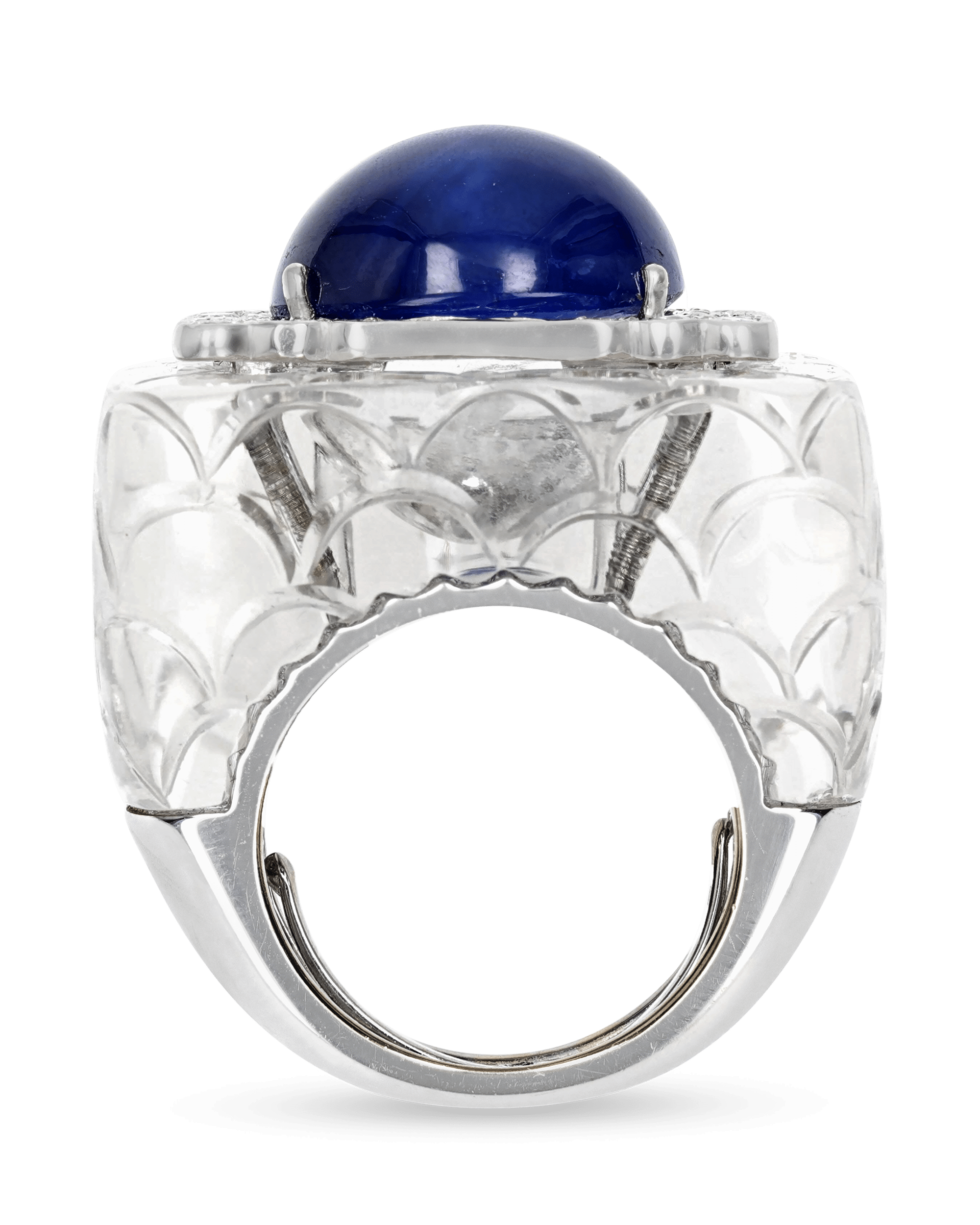 David Webb Sapphire Cabochon Ring, 17.20 Carats