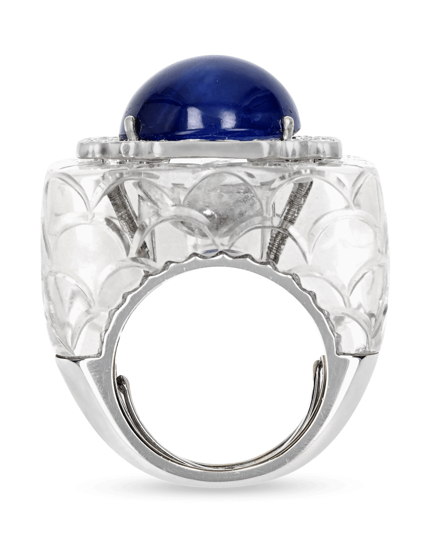 David Webb Sapphire Cabochon Ring, 17.20 Carats