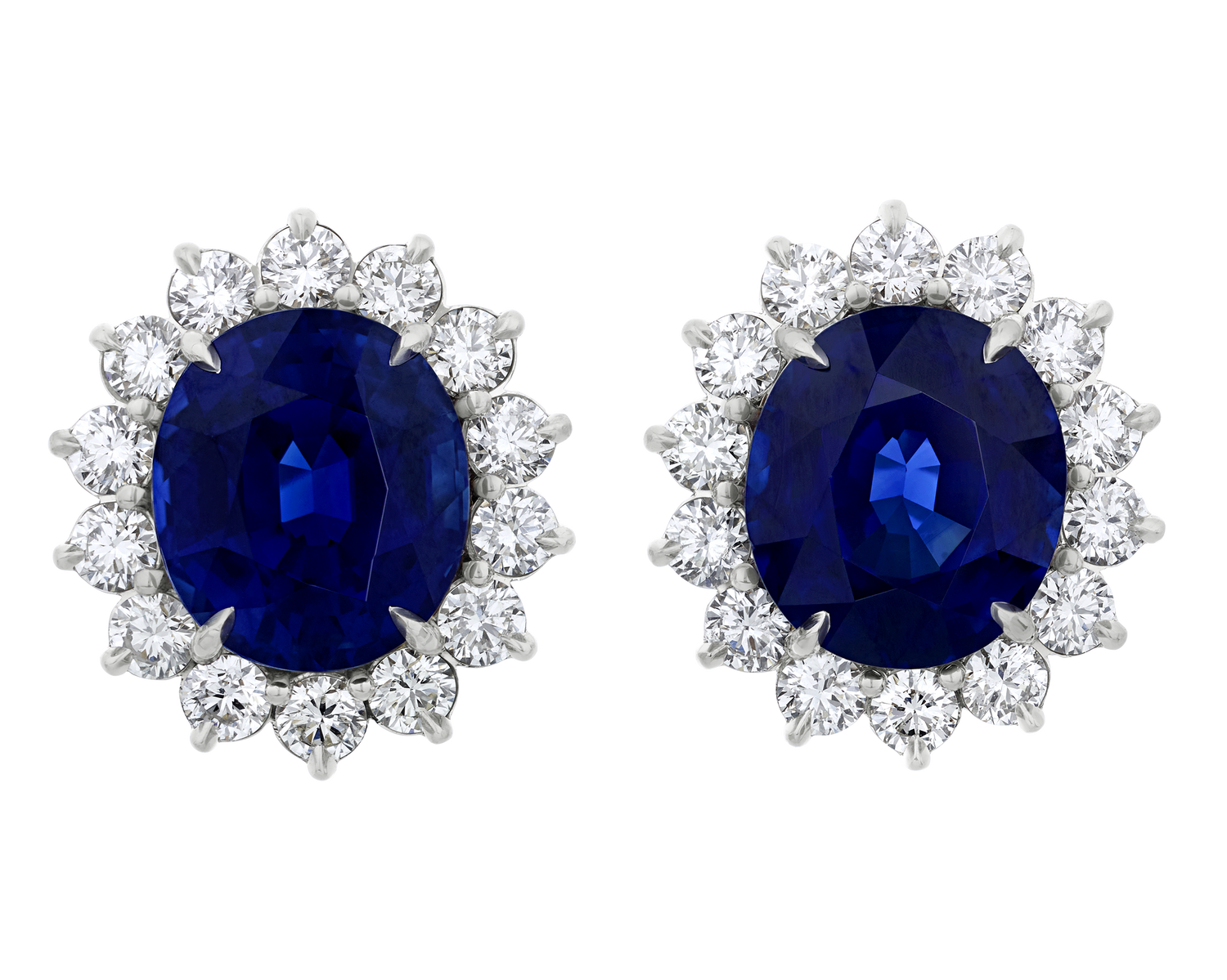 Unheated Sapphire Earrings, 20.62 Carats