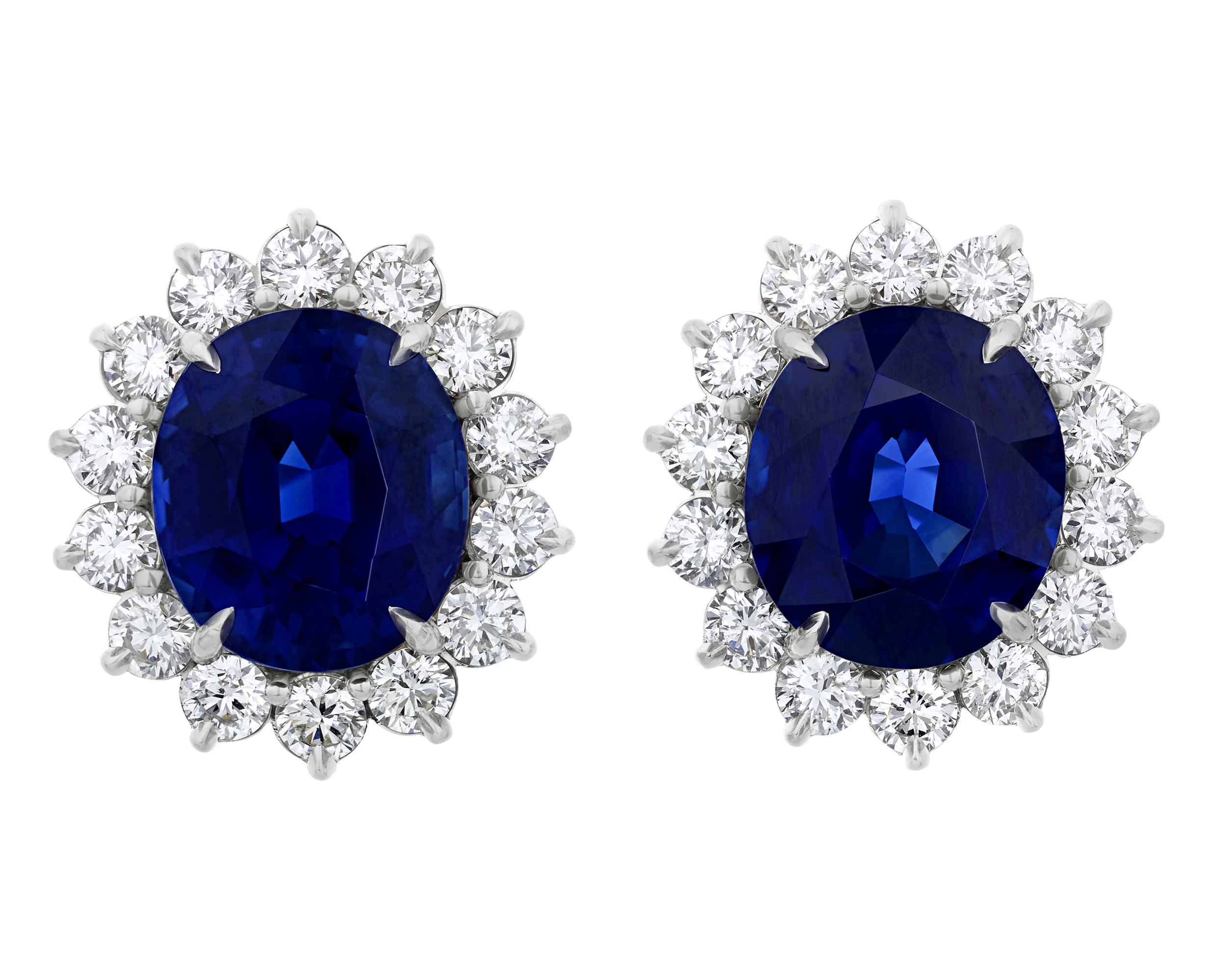 Unheated Sapphire Earrings, 20.62 Carats