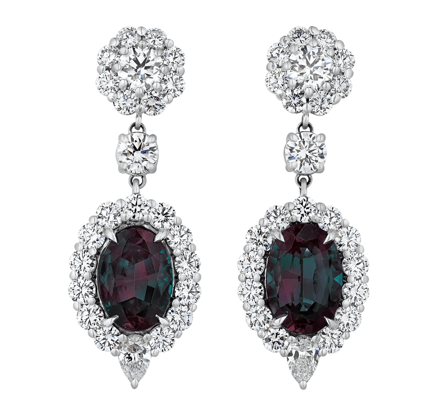 Brazilian Alexandrite Earrings, 9.04 Carats