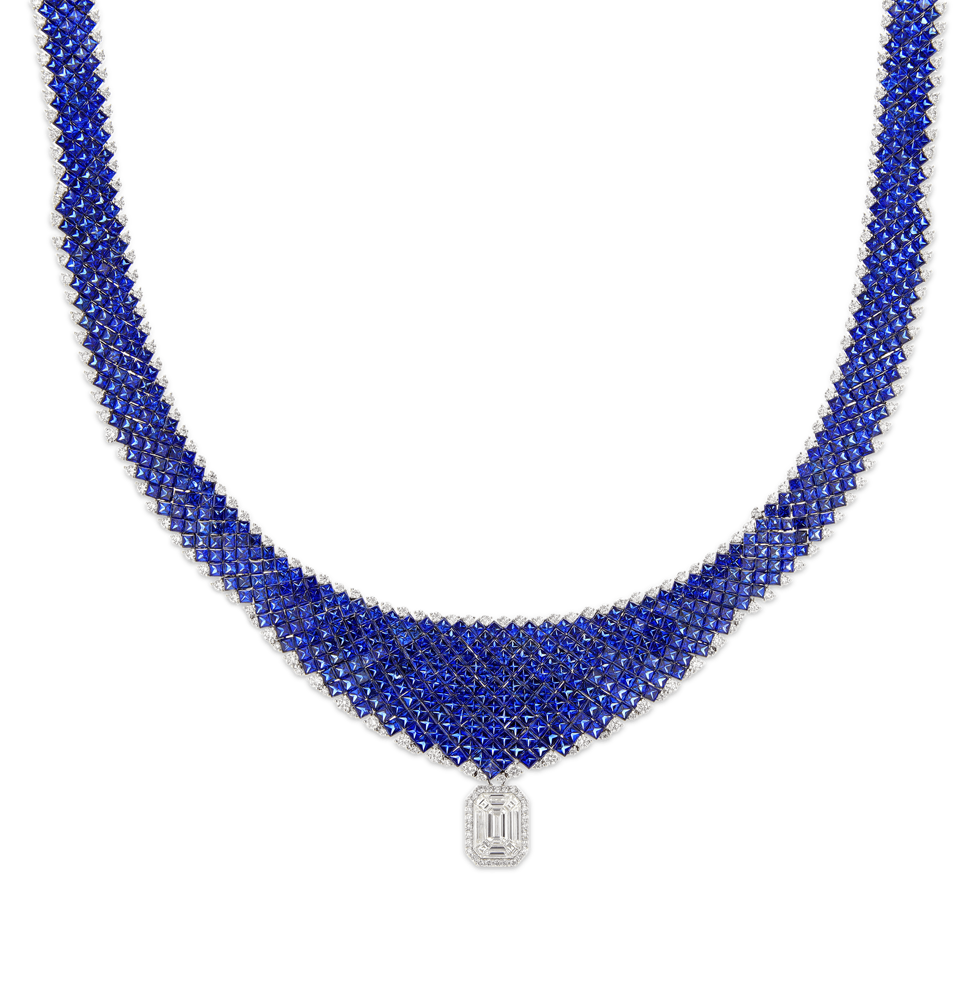 Invisible Set Sapphire Necklace, 100.00 Carats | M.S. Rau Invisible Set Sapphire Necklace, 100.00 Carats | M.S. Rau