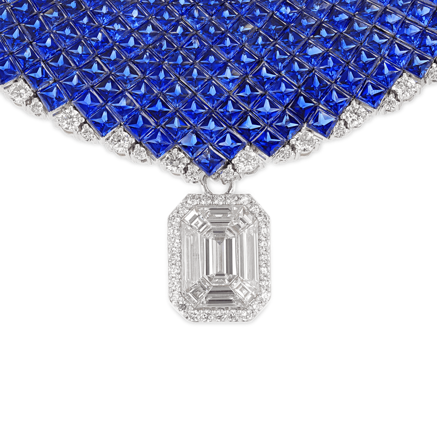 Invisible Set Sapphire Necklace, 100.00 Carats | M.S. Rau Invisible Set Sapphire Necklace, 100.00 Carats | M.S. Rau