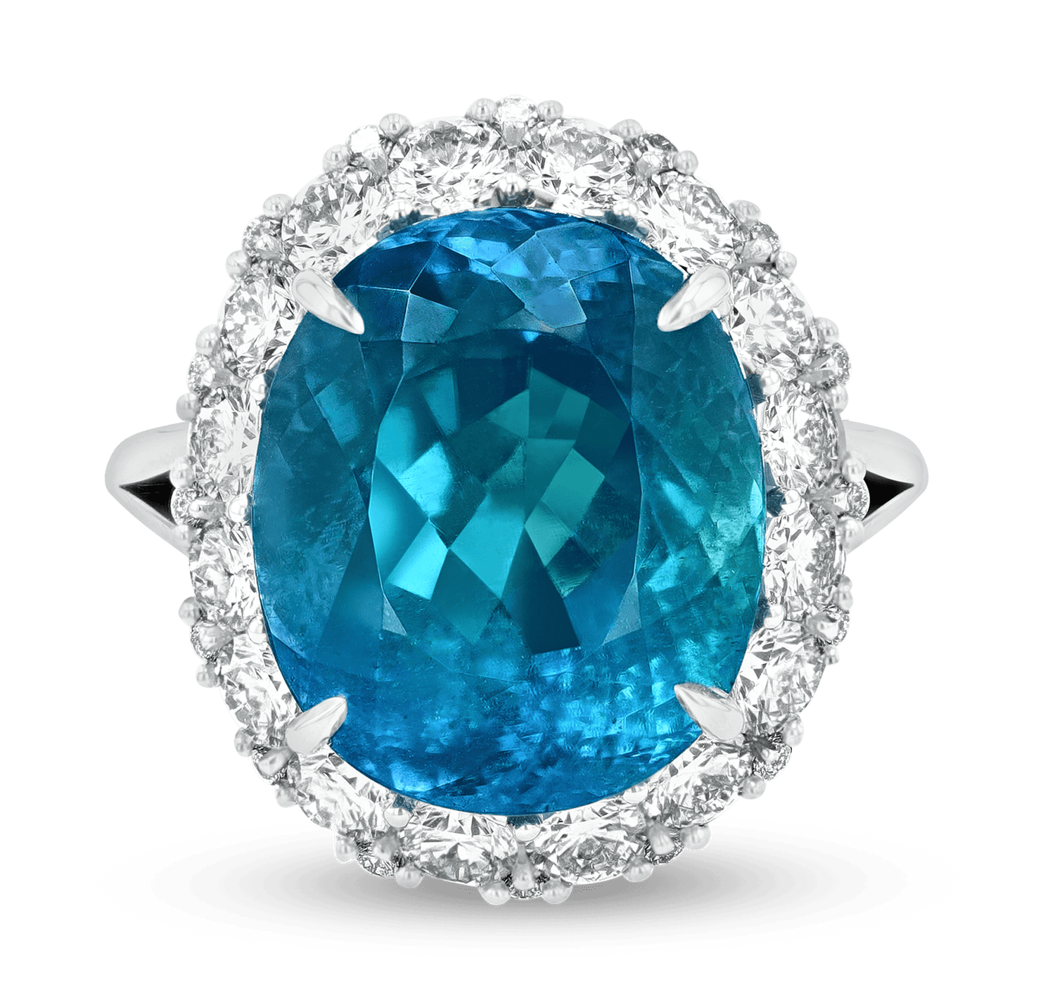 Untreated Brazilian Paraiba Tourmaline Ring, 13.24 Carats