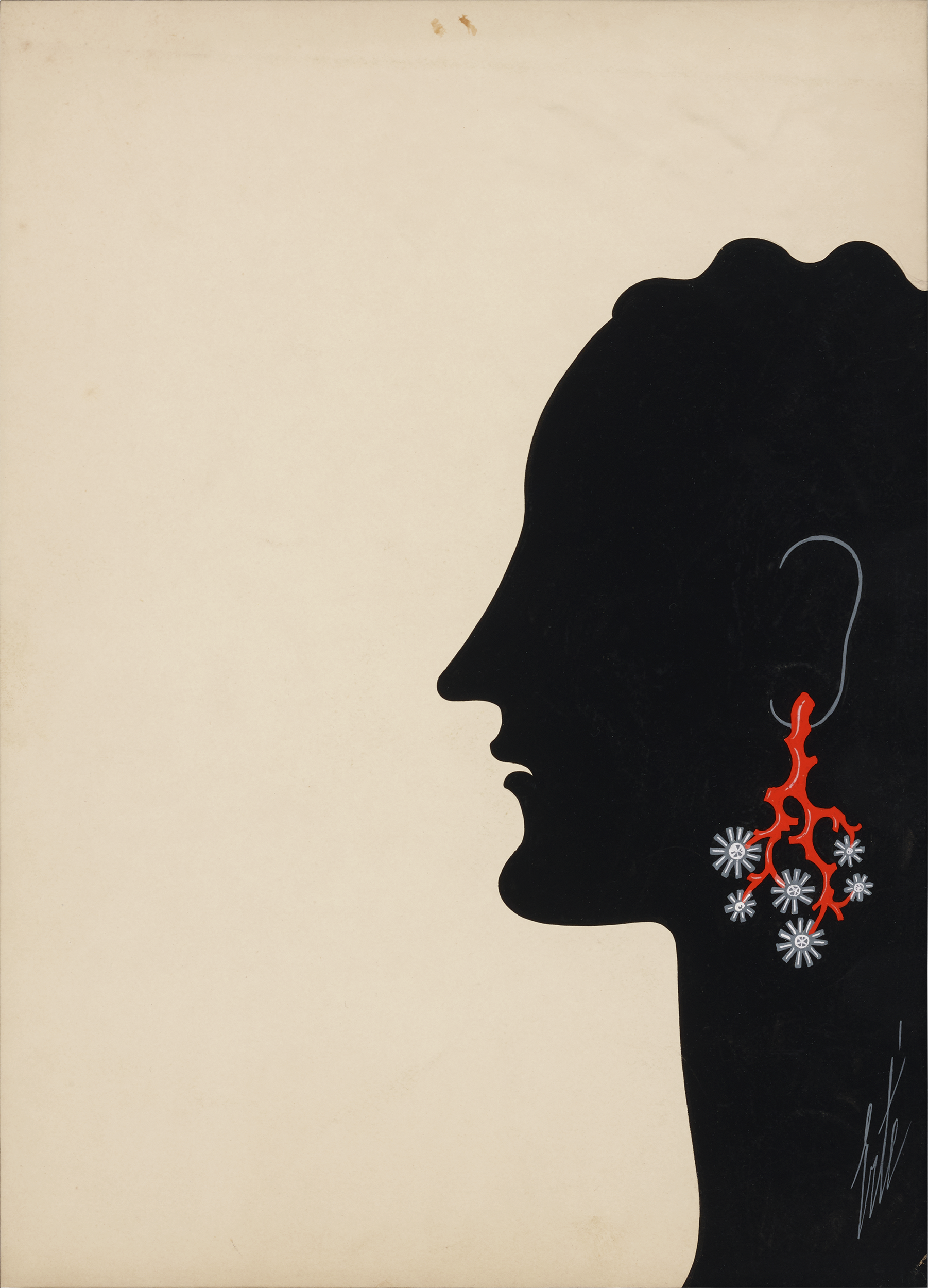 Boucles d'oreilles en corail by Erté