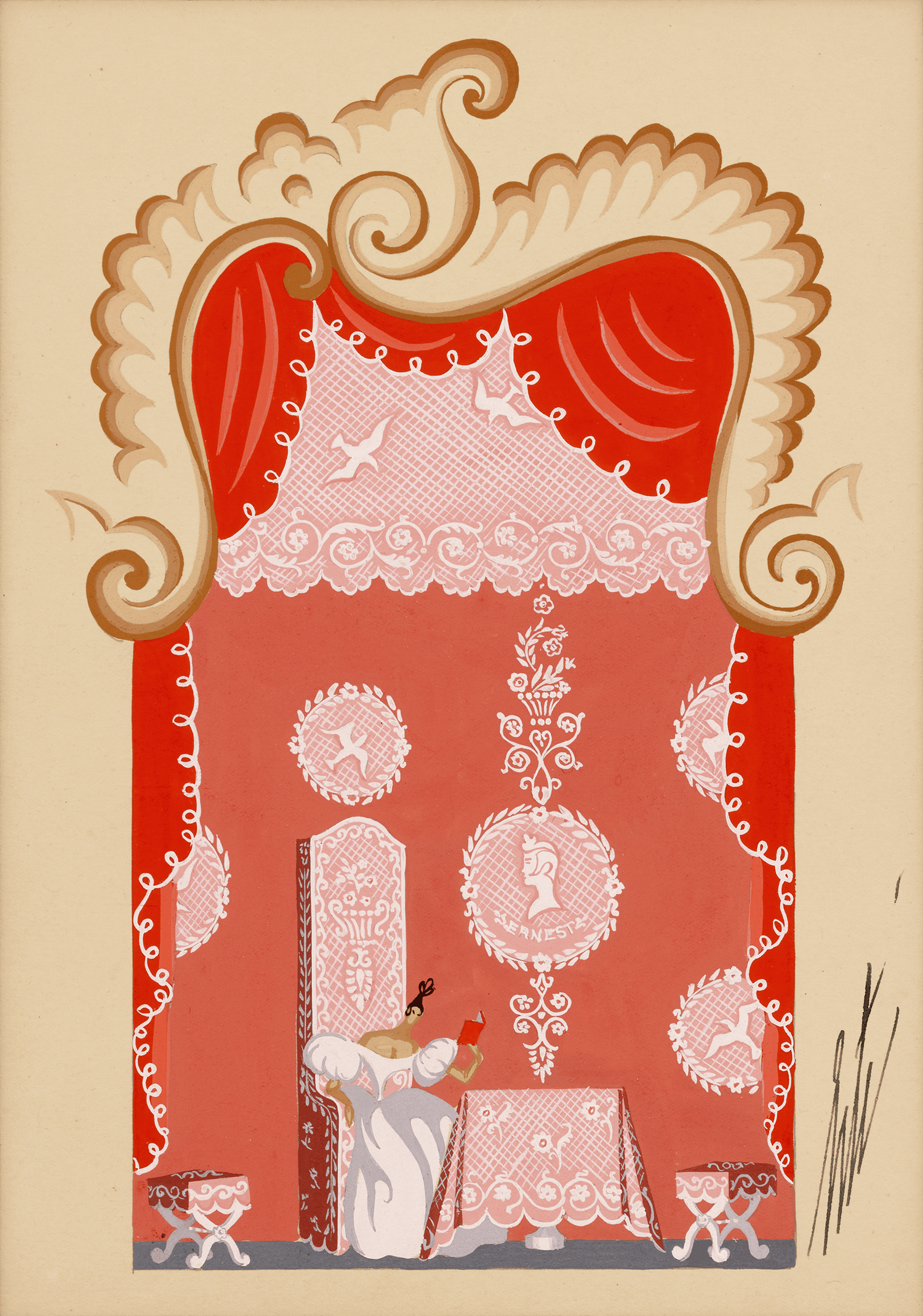 Etude de décor, Don Pasquale Scene II by Erté