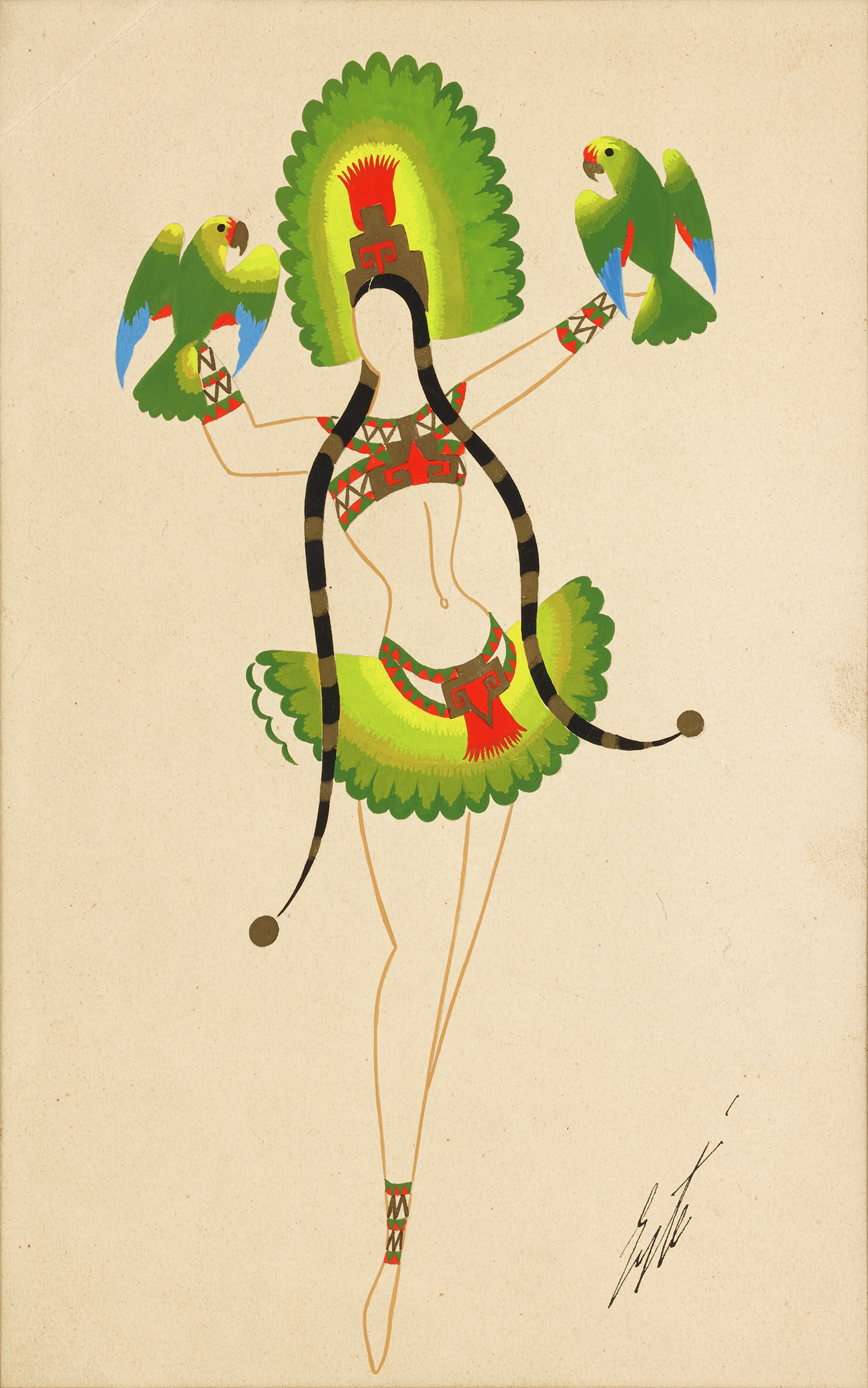 Les perroquets verts by Erté