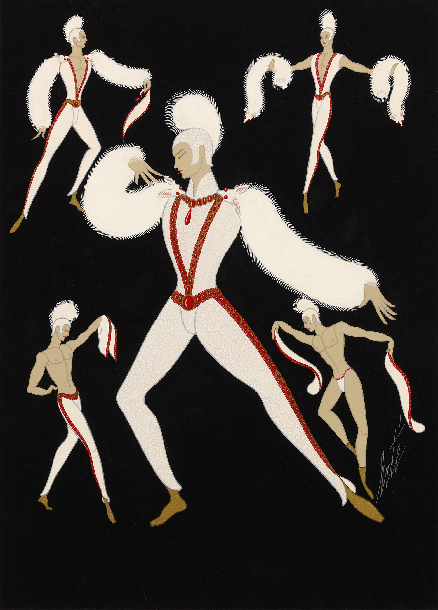 Quatre danseurs renard by Erté