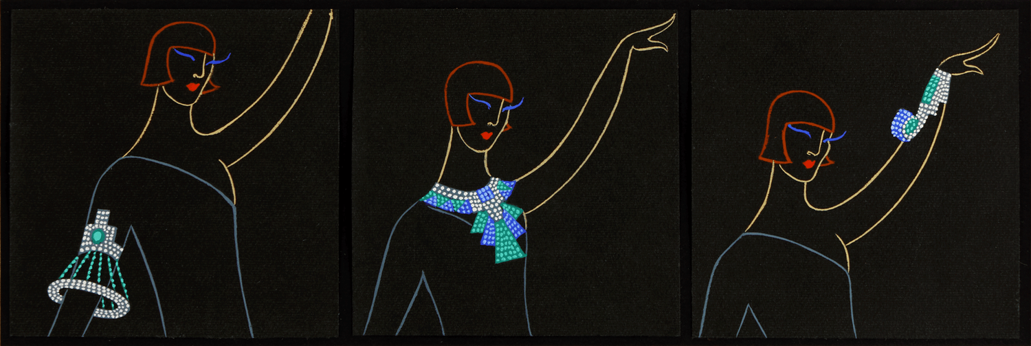 Bijoux lumineux avec un col by Erté