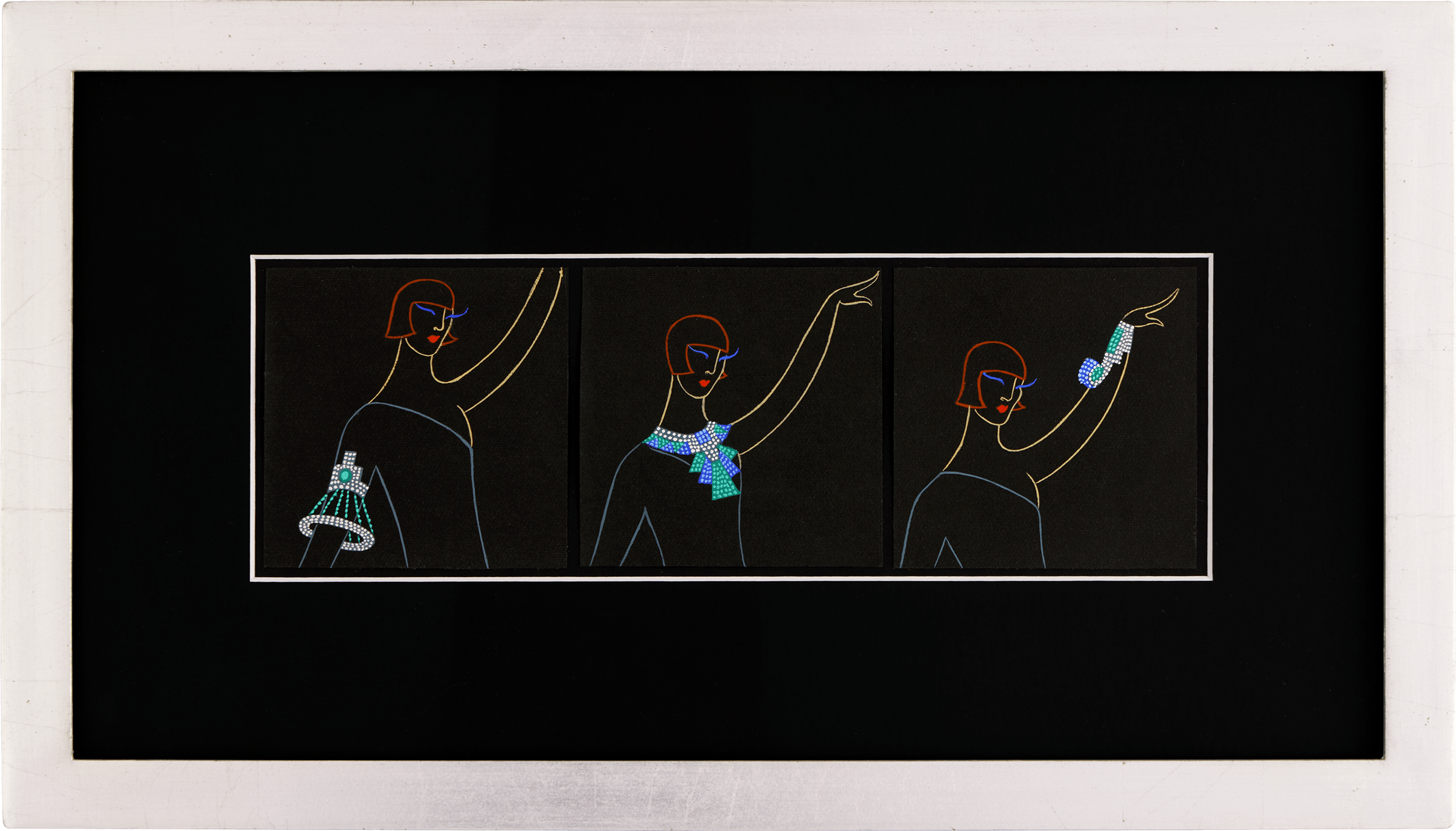 Bijoux lumineux avec un col by Erté