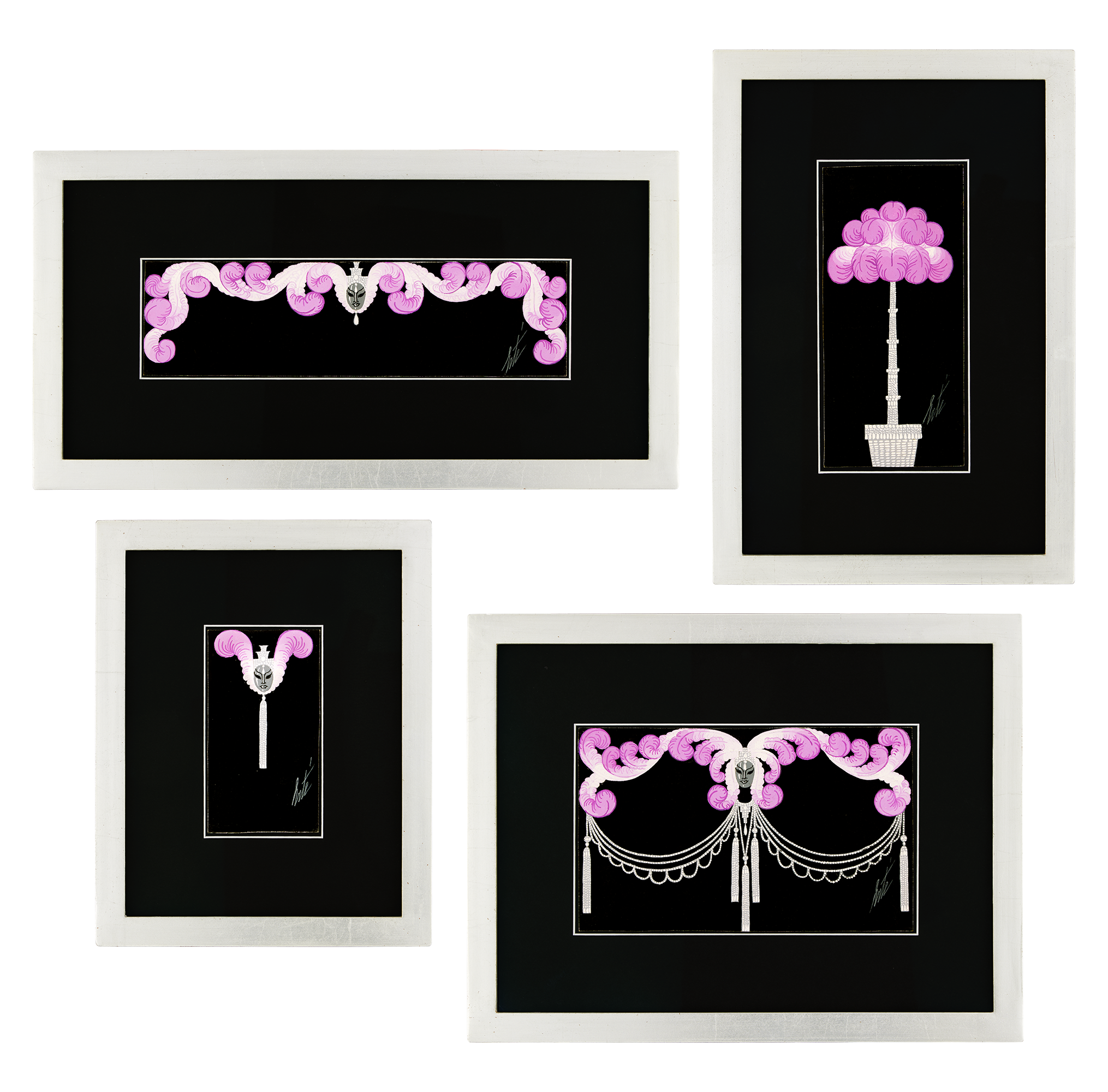 Ensemble of 4: Décors pour le Lido by Erté