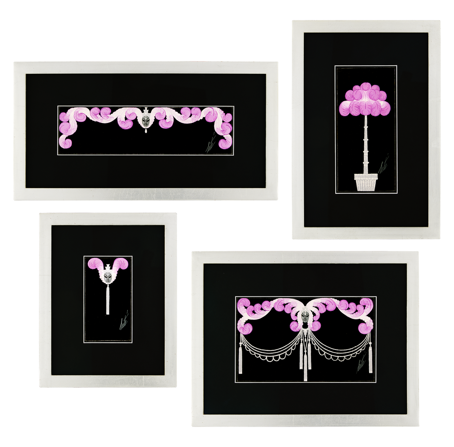 Ensemble of 4: Décors pour le Lido by Erté