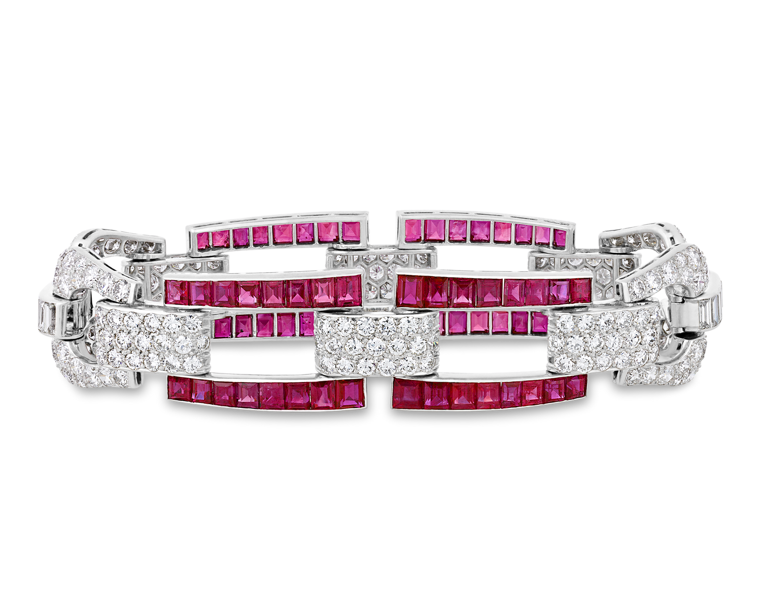 Art Deco Burma Ruby Bracelet, 18.00 Carats