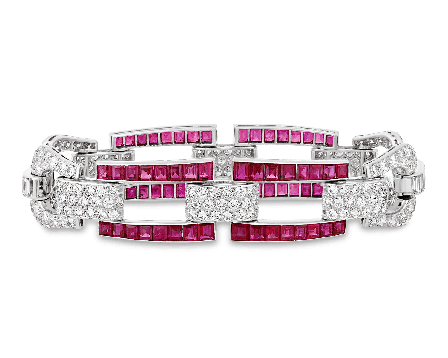 Art Deco Burma Ruby Bracelet, 18.00 Carats