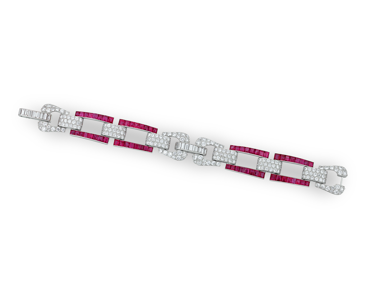 Art Deco Burma Ruby Bracelet, 18.00 Carats