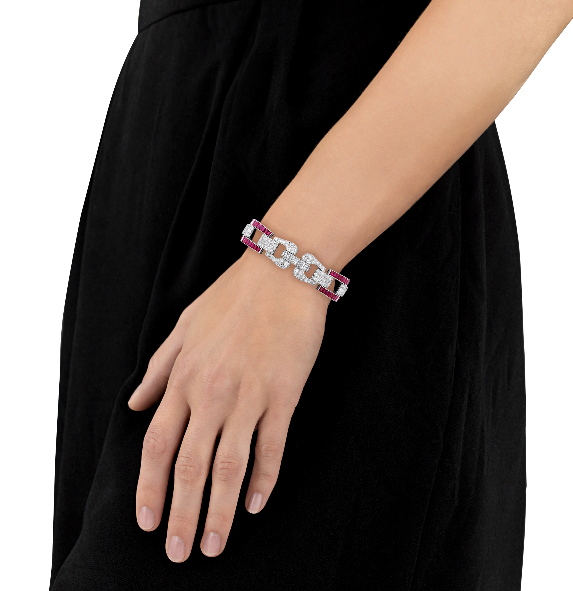 Art Deco Burma Ruby Bracelet, 18.00 Carats