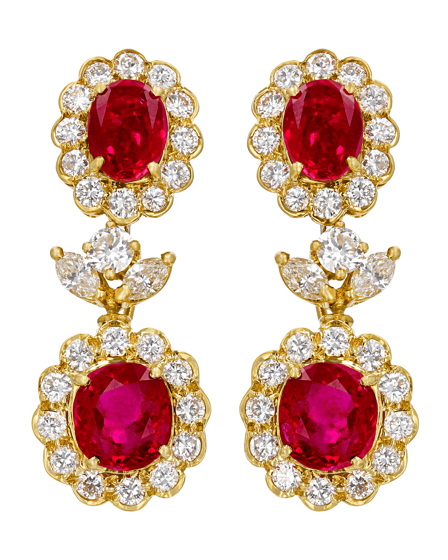 Burma Ruby Earrings, 7.87 Carats