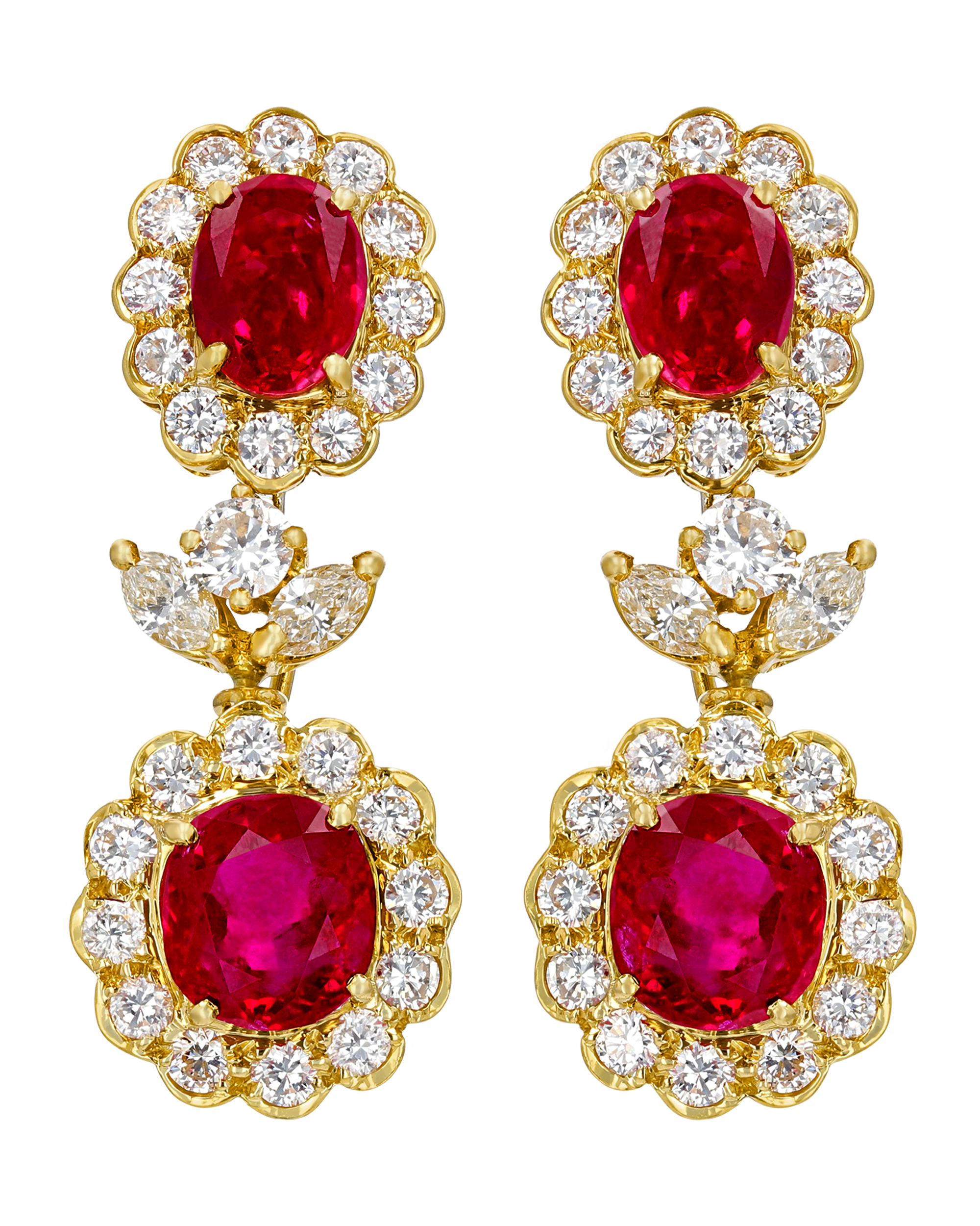 Burma Ruby Earrings, 7.87 Carats