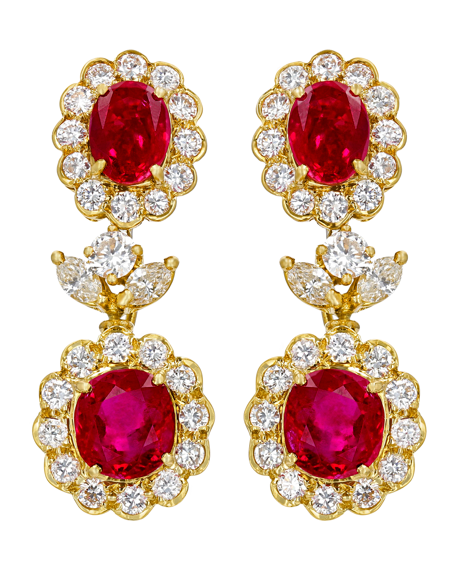 Burma Ruby Earrings, 7.87 Carats