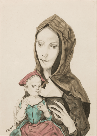 Portrait of a Mother and Child by Tsuguharu Foujita