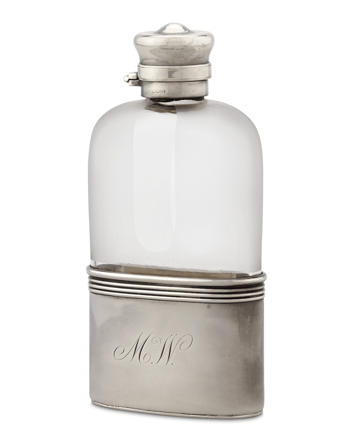 Gorham Glass and Sterling Silver Flask