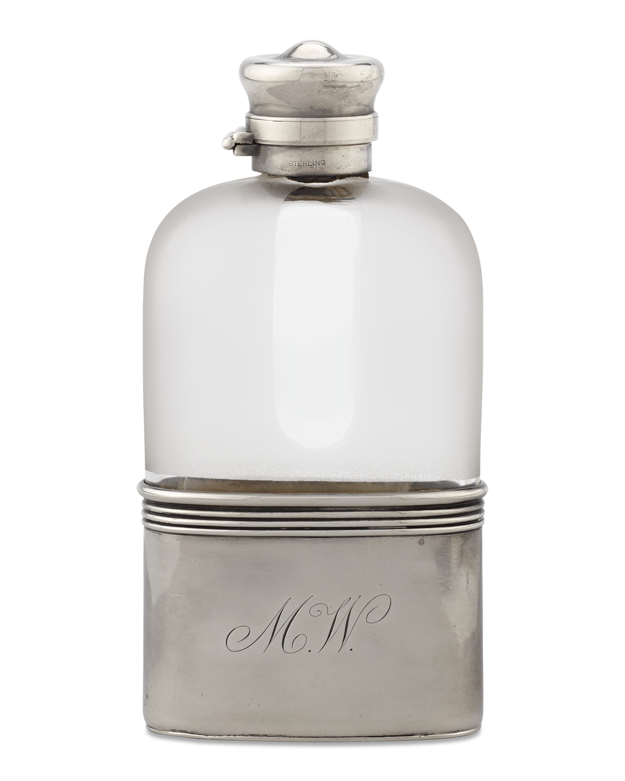 Gorham Glass and Sterling Silver Flask