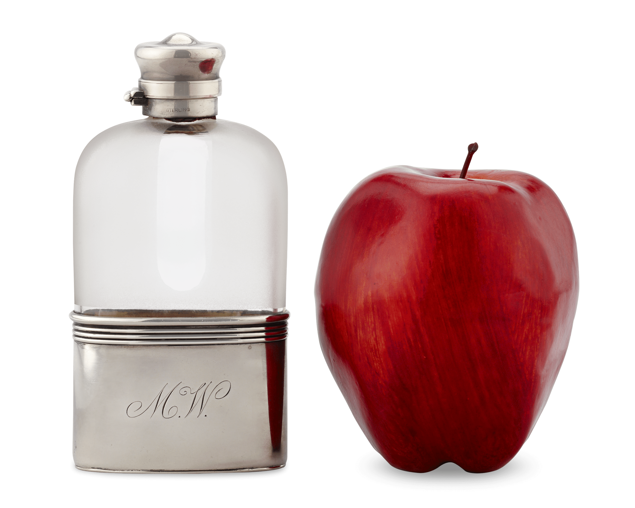 Gorham Glass and Sterling Silver Flask