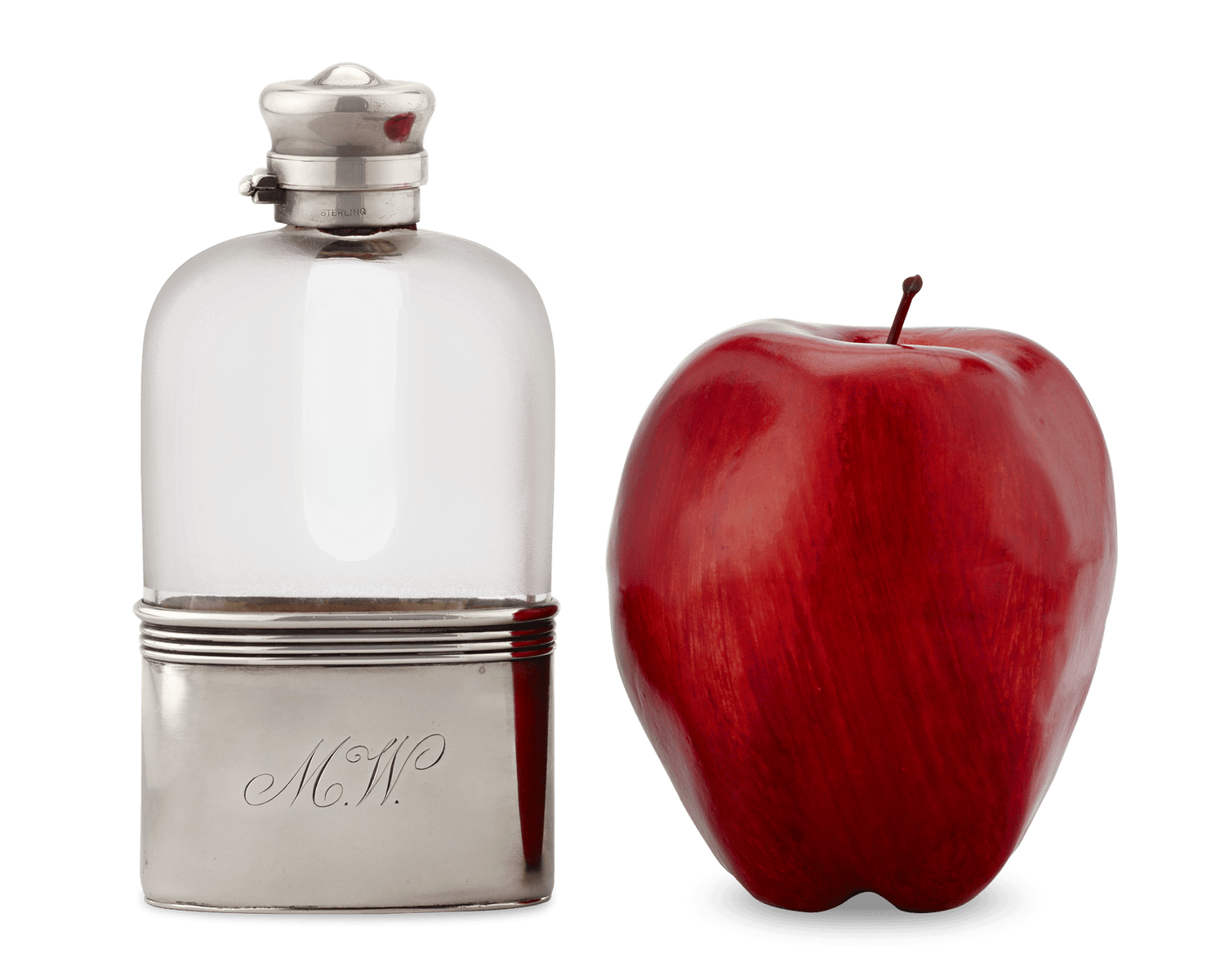 Gorham Glass and Sterling Silver Flask