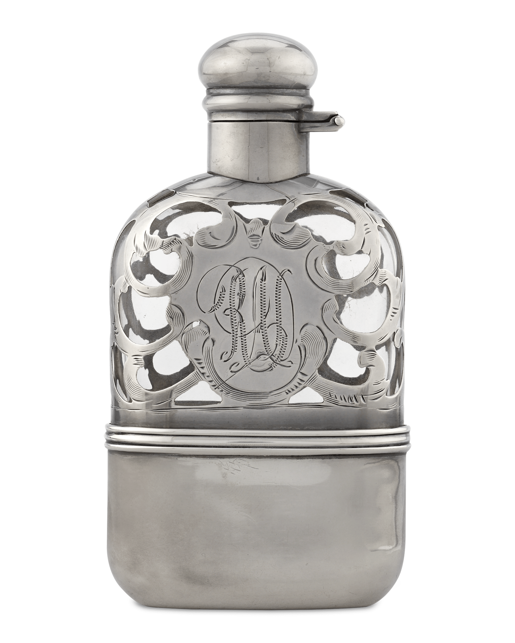 Sterling Silver and Glass Flask