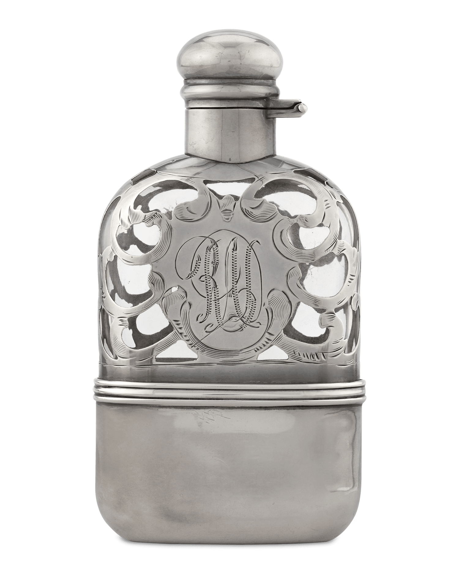 Sterling Silver and Glass Flask