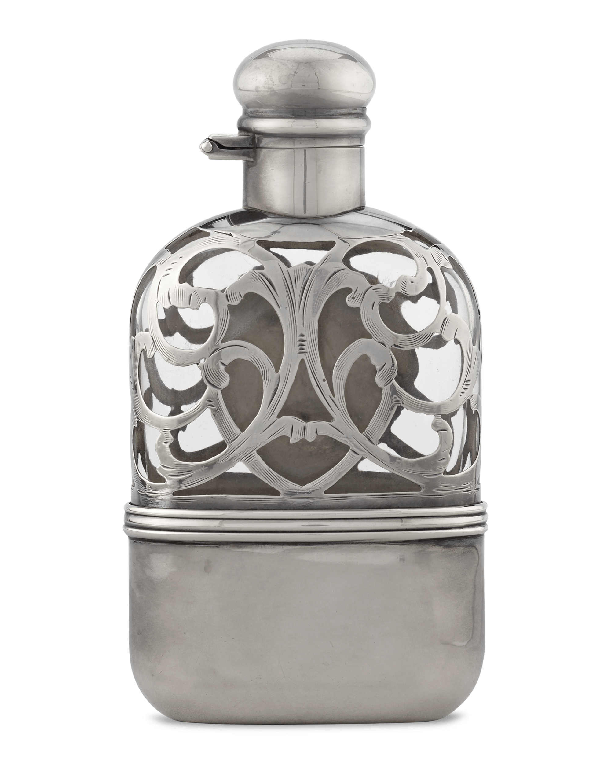 Sterling Silver and Glass Flask