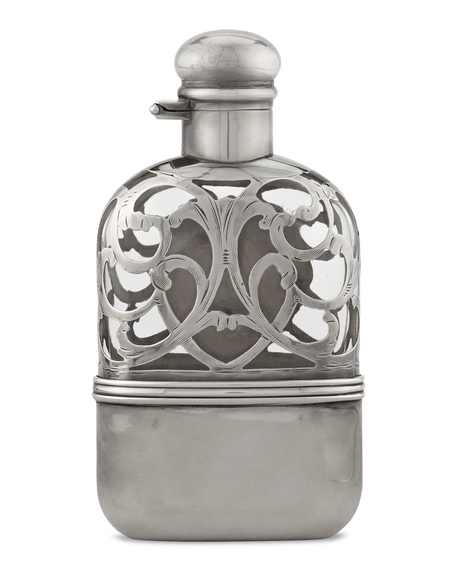 Sterling Silver and Glass Flask