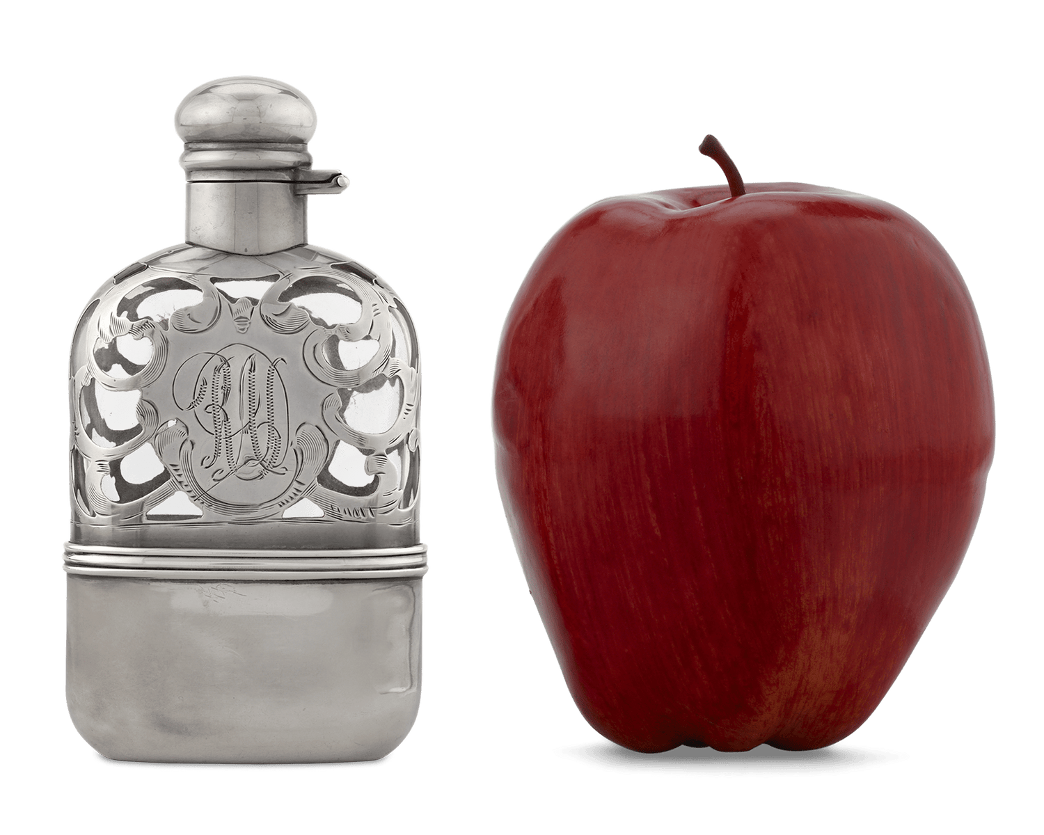 Sterling Silver and Glass Flask