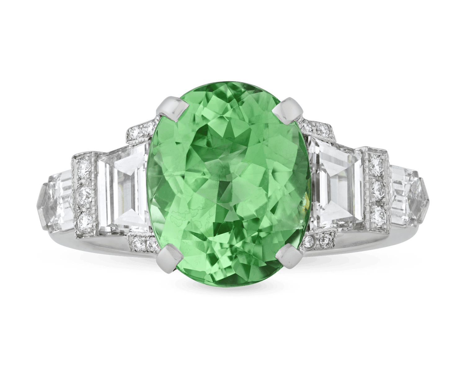 Raymond Yard Unheated Green Paraiba Ring, 3.65 Carats